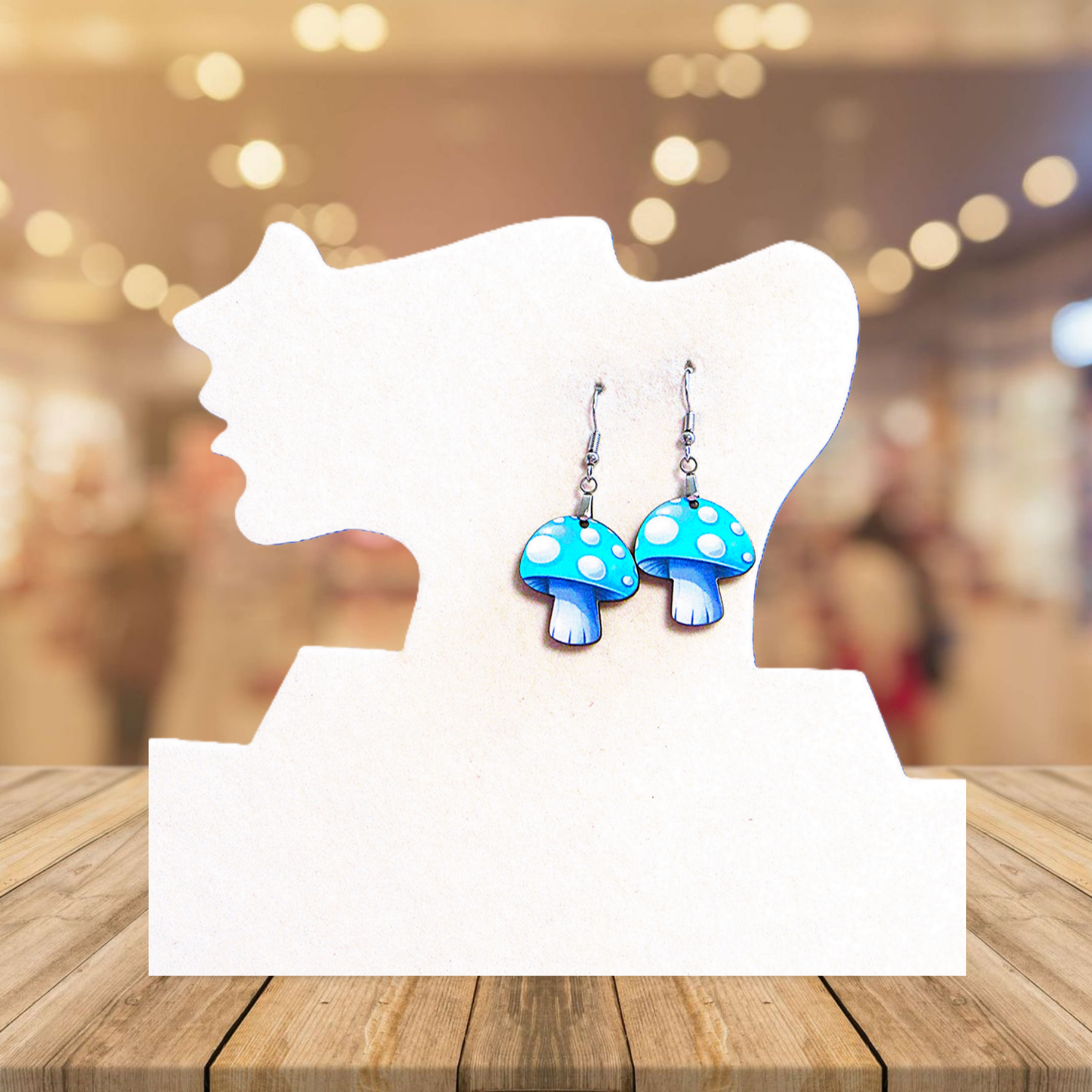 Mushroom Shaped Sublimated Earrings 1 inch