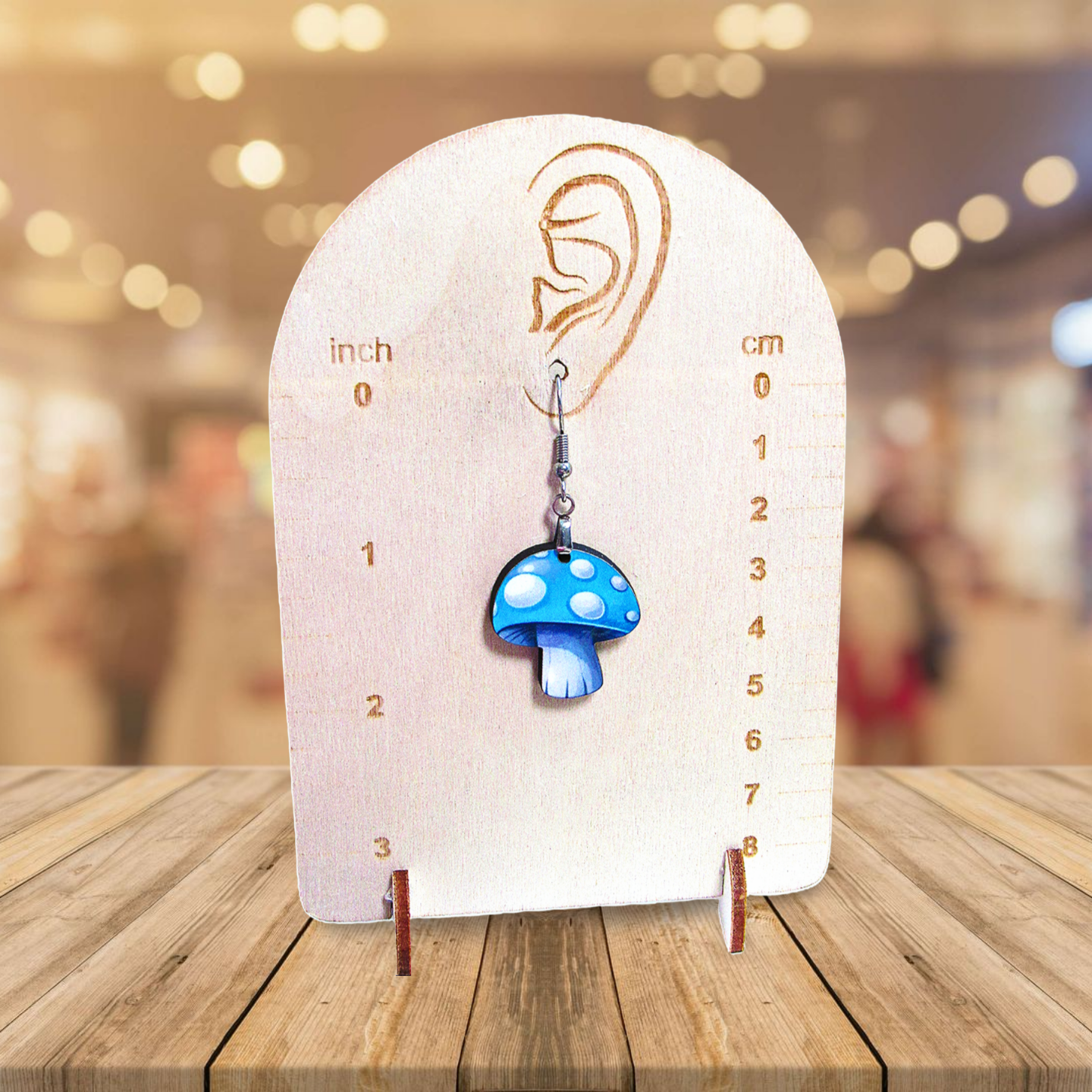 Mushroom Shaped Sublimated Earrings 1 inch