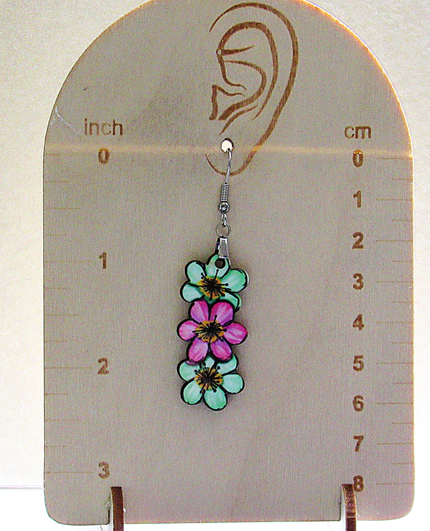 Triple Flower Shaped Sublimated Earring