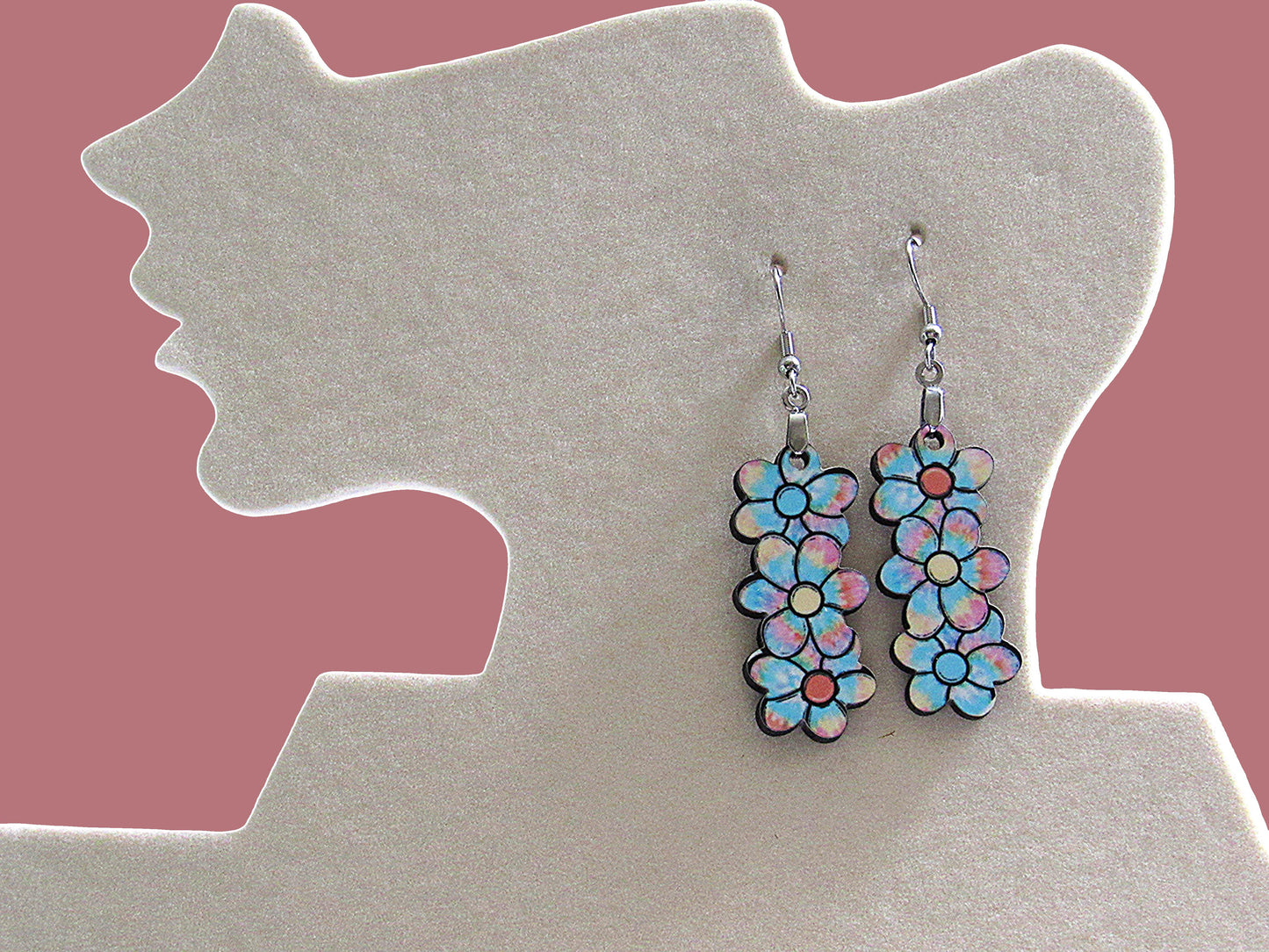 Triple Flower Shaped Sublimated Earring