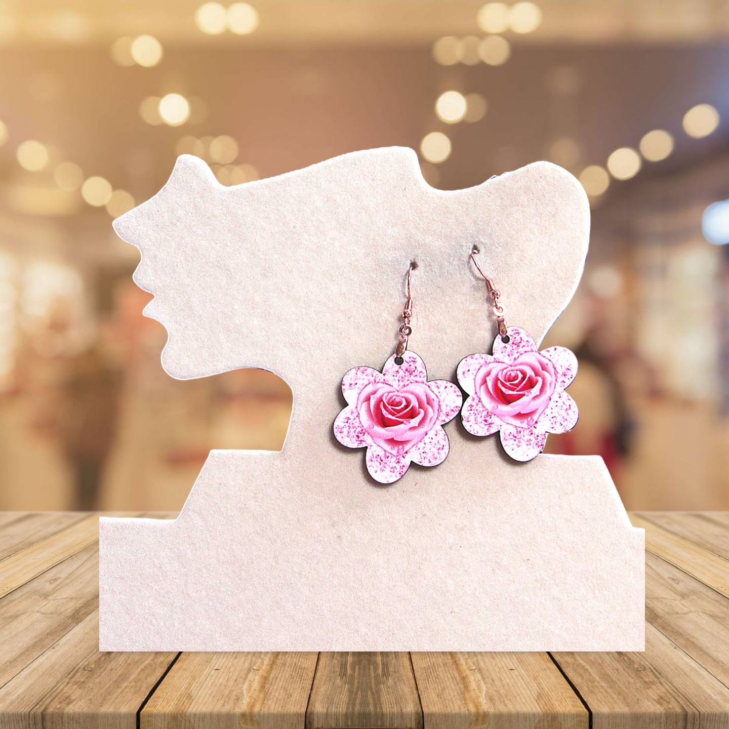 Chubby Flower Shaped Sublimated Earrings