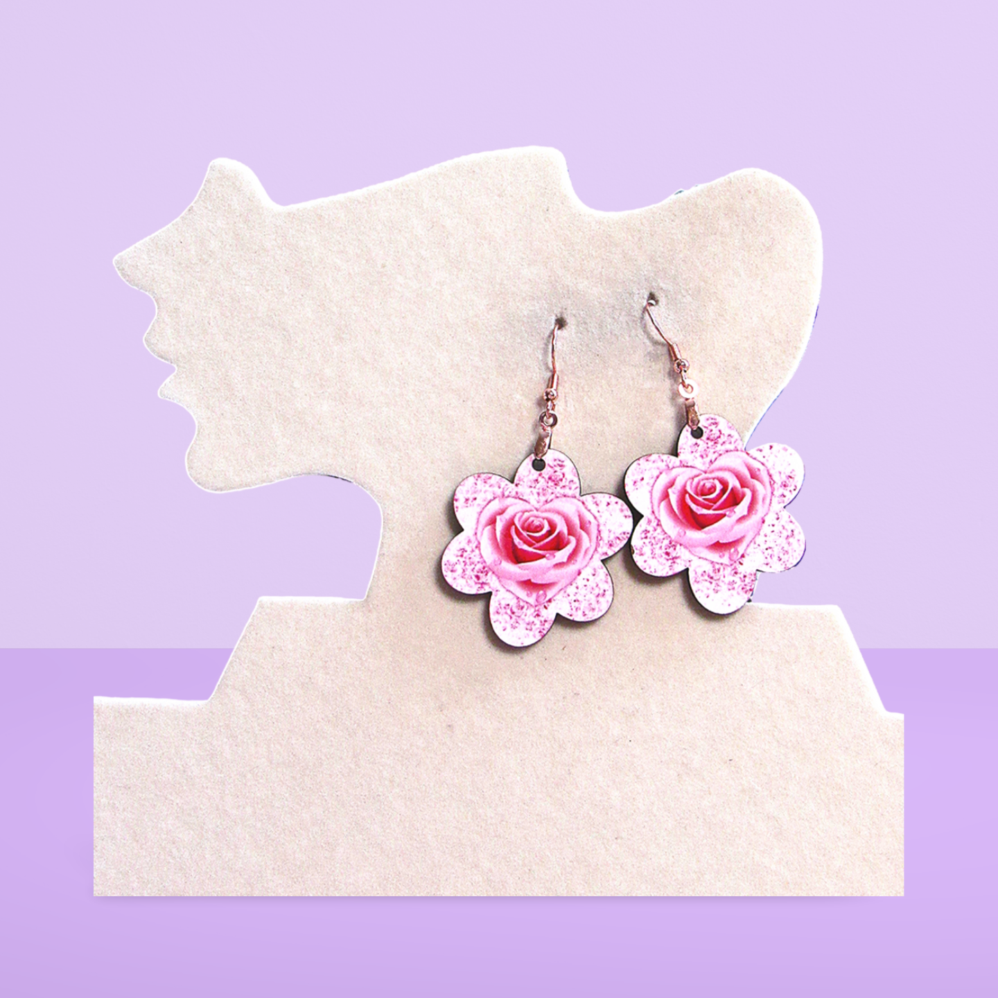 Chubby Flower Shaped Sublimated Earrings