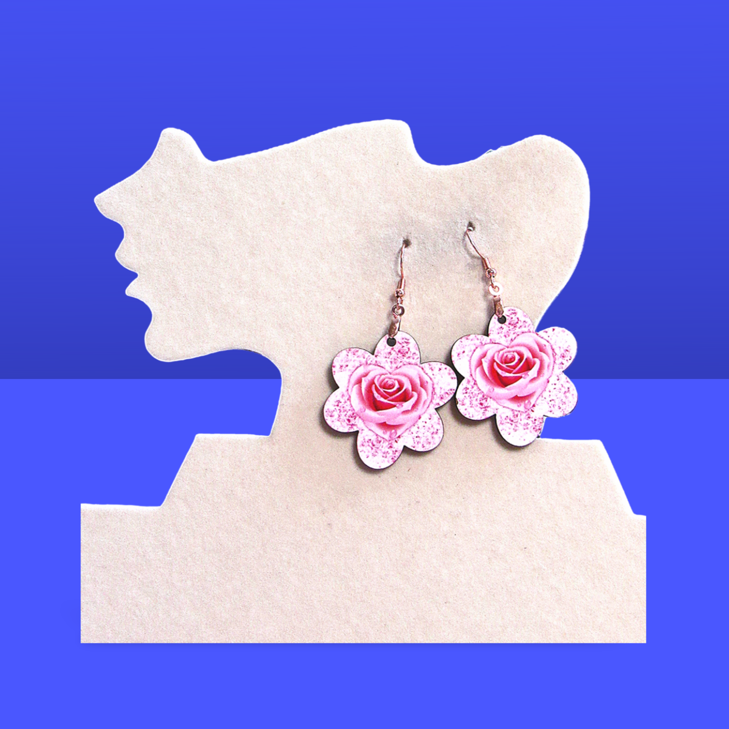 Chubby Flower Shaped Sublimated Earrings