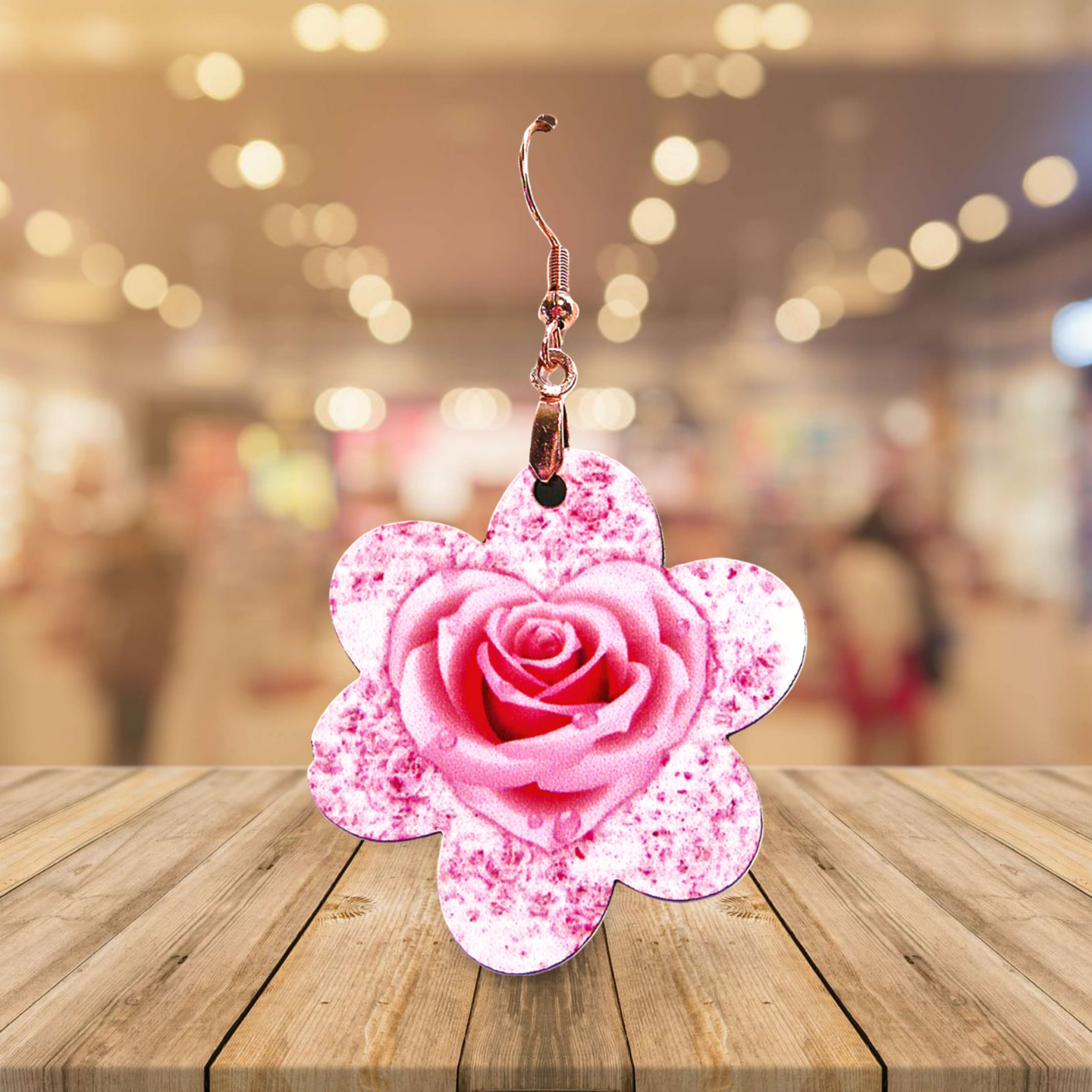 Chubby Flower Shaped Sublimated Earrings