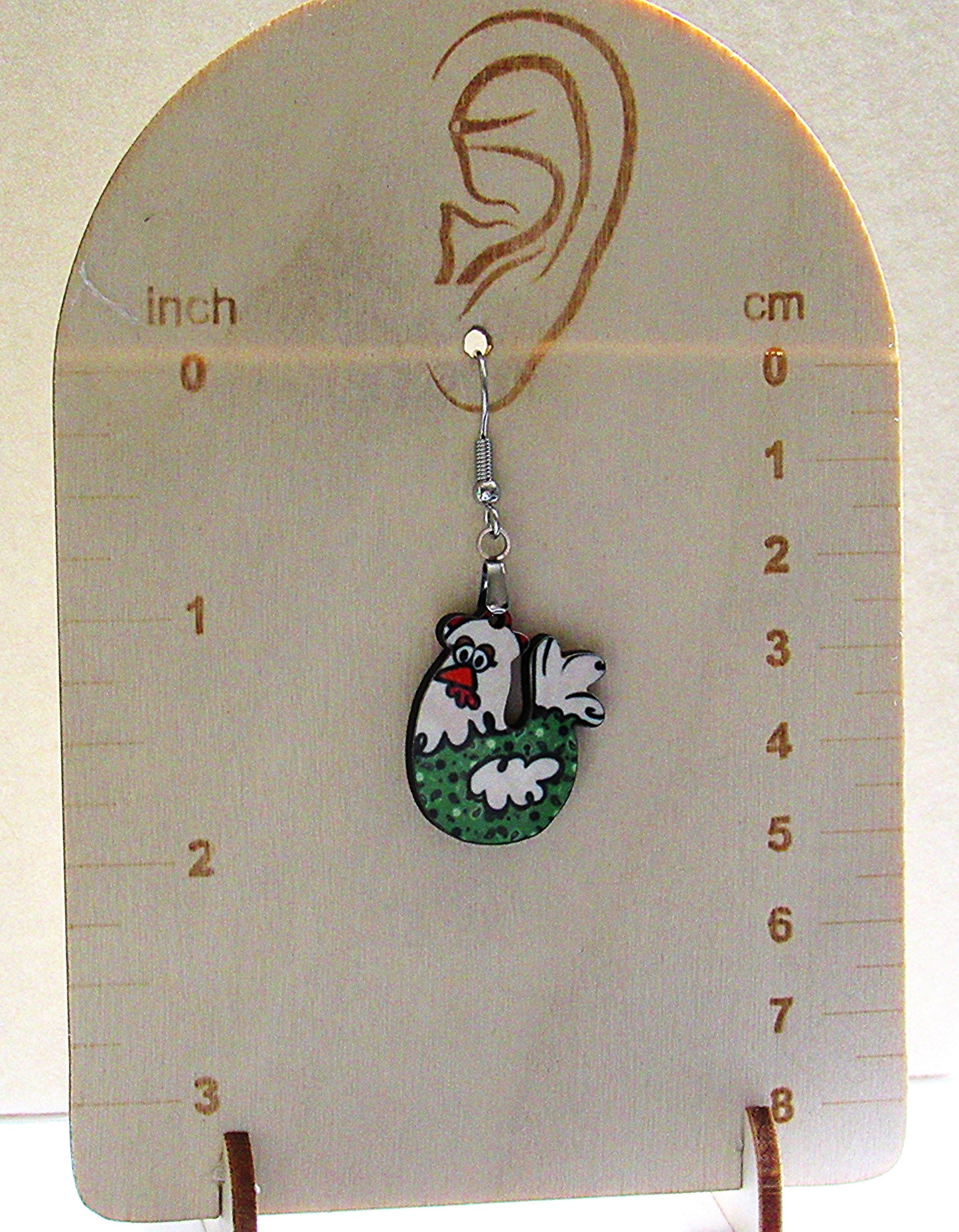 Chicken Shaped Sublimated Earrings