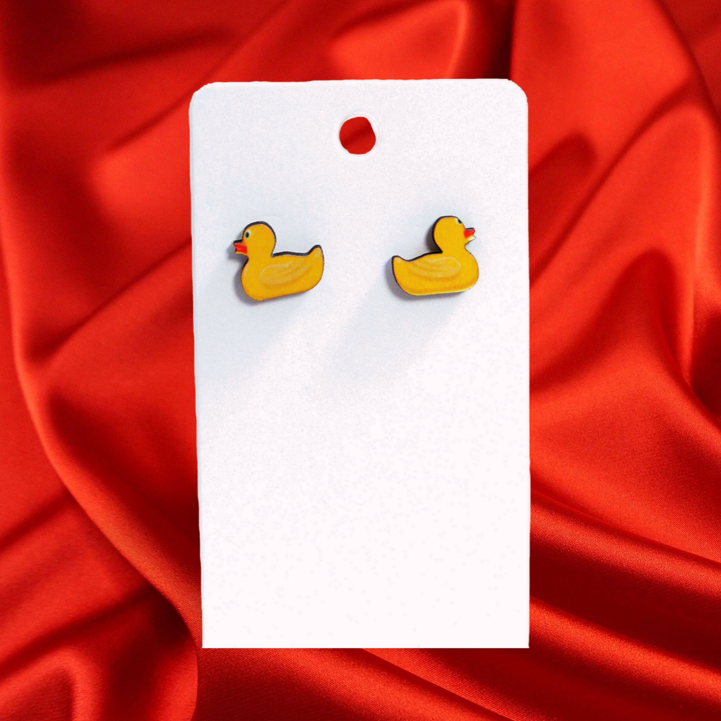 Rubber Duck Shaped Sublimated Stud Earrings