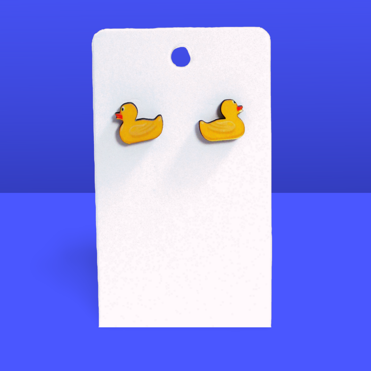 Rubber Duck Shaped Sublimated Stud Earrings