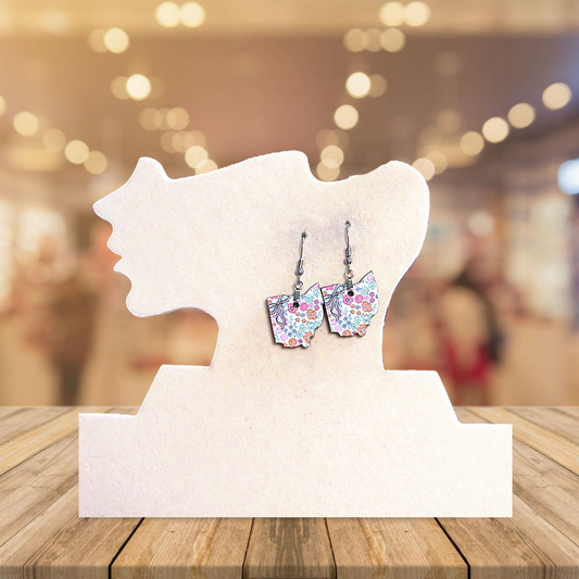 Ohio Shaped Sublimated Earrings