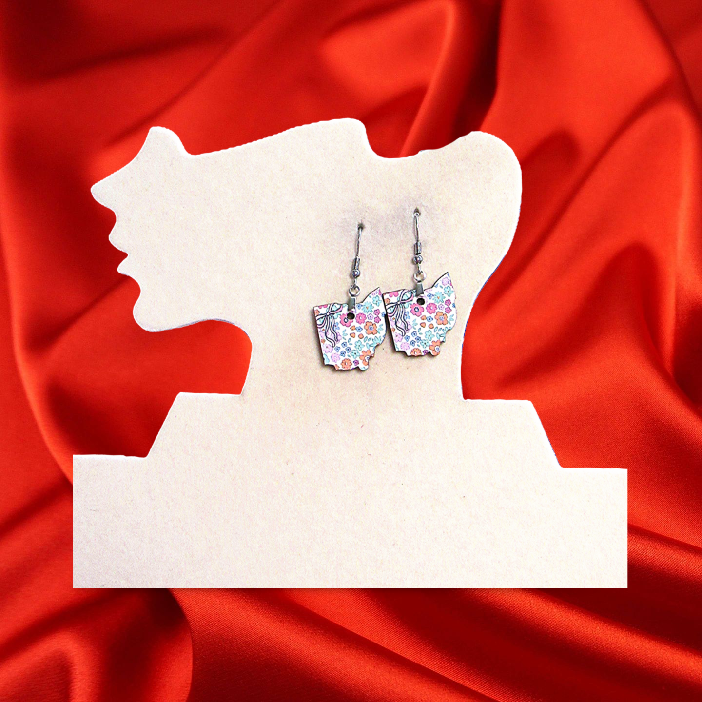 Ohio Shaped Sublimated Earrings