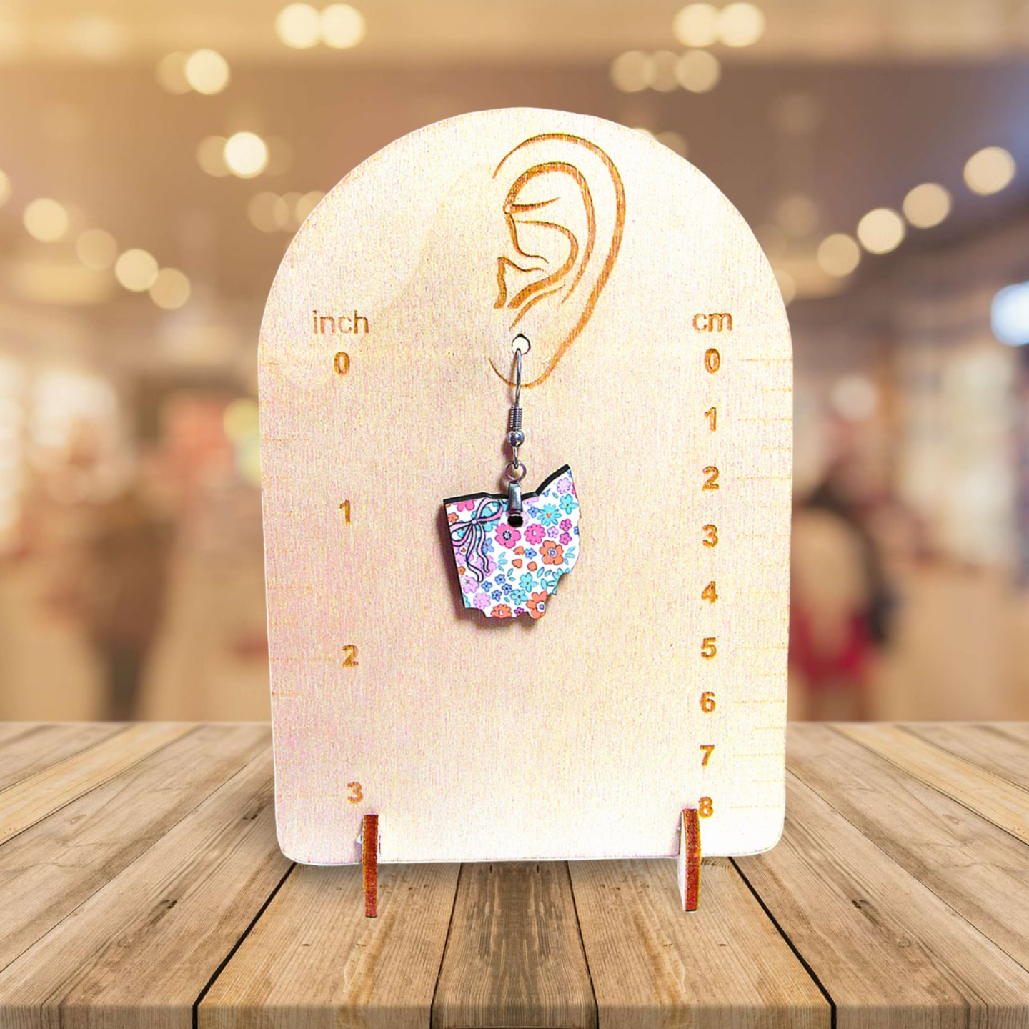 Ohio Shaped Sublimated Earrings