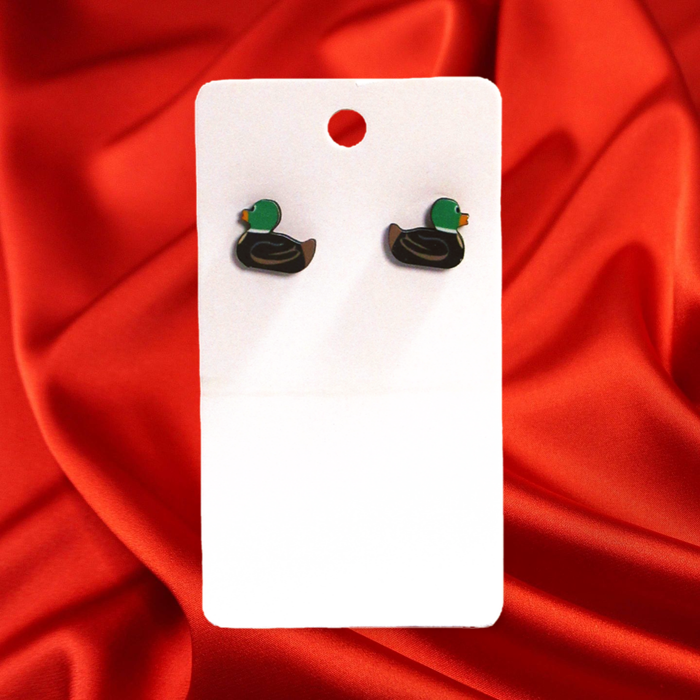 Rubber Duck Shaped Sublimated Stud Earrings