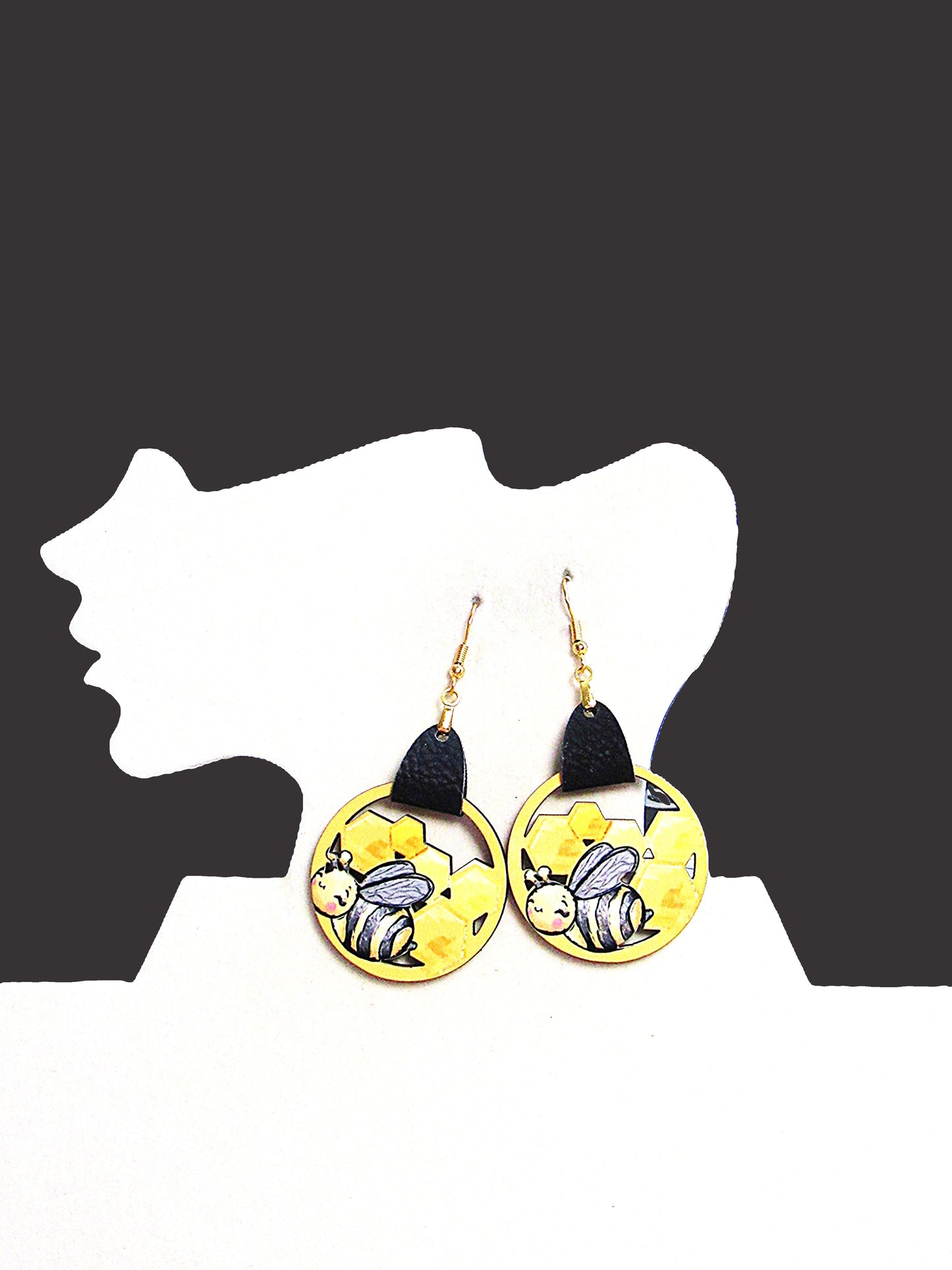 Honeycomb Shaped Sublimated Earrings