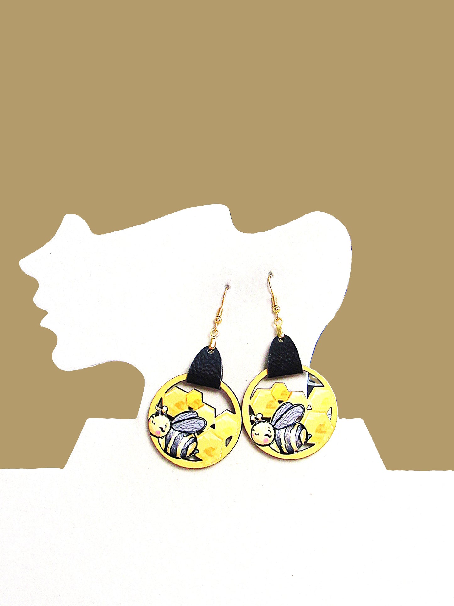 Honeycomb Shaped Sublimated Earrings