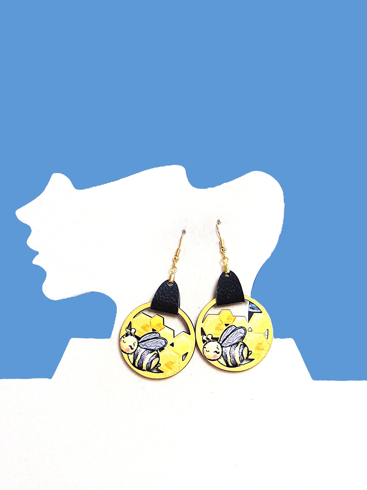 Honeycomb Shaped Sublimated Earrings