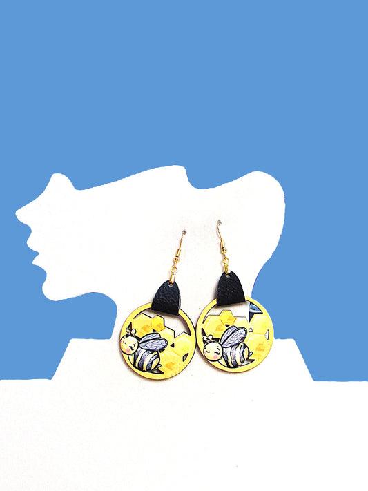 Honeycomb Shaped Sublimated Earrings
