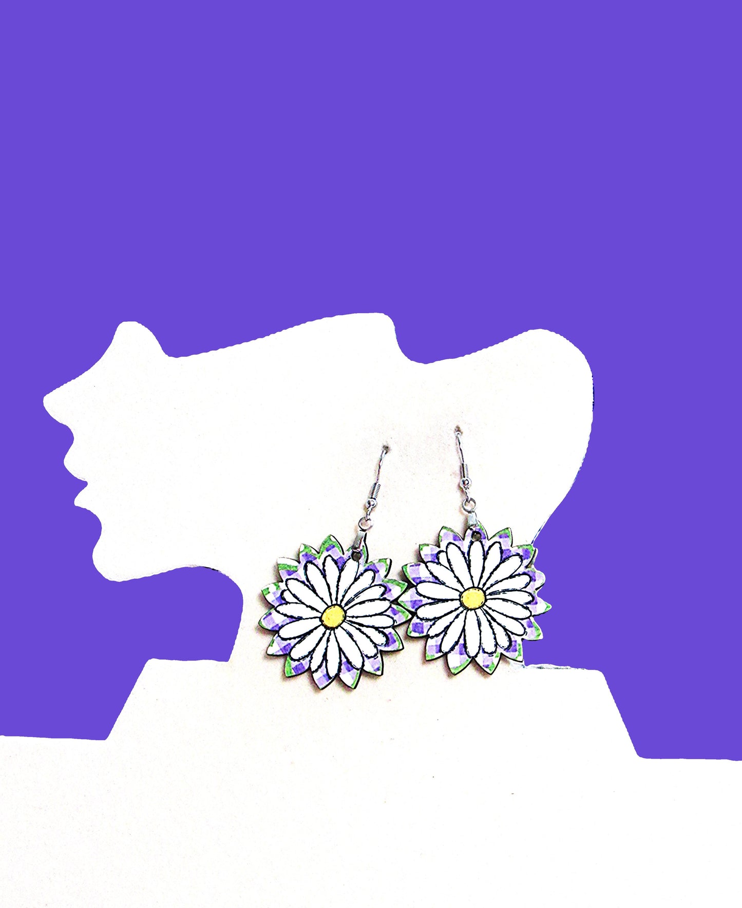 Sunflower Shaped Sublimated Earrings