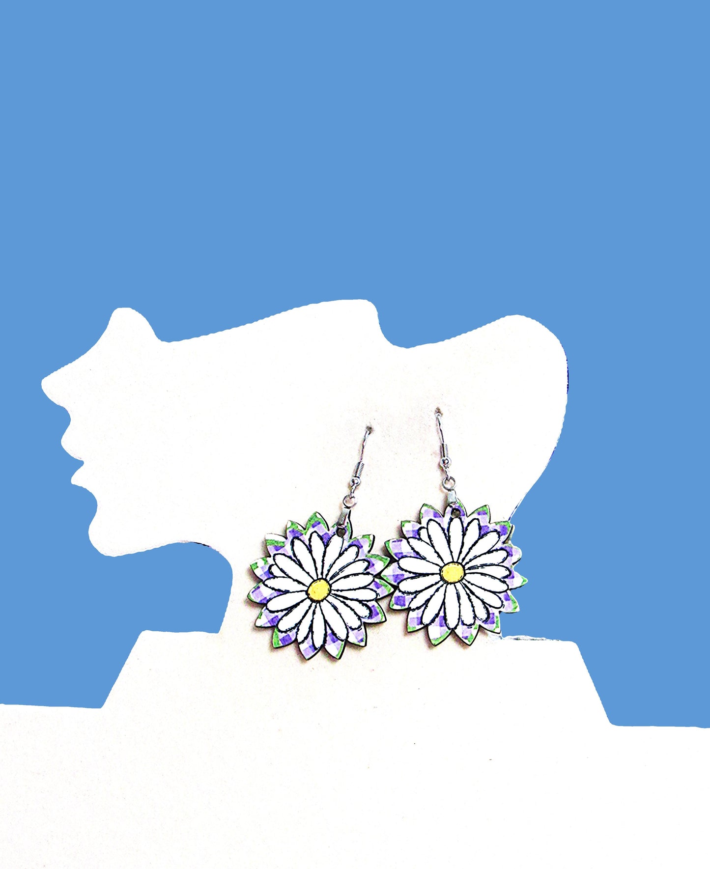 Sunflower Shaped Sublimated Earrings