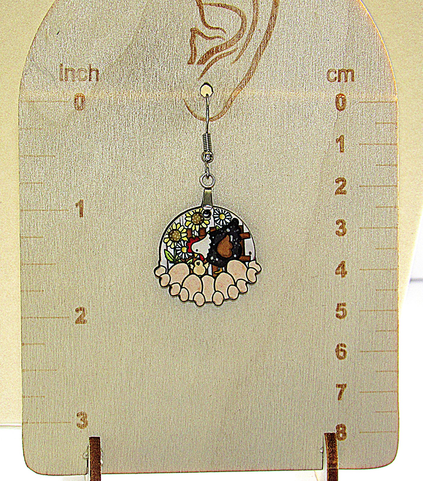 Floral Round Shaped Sublimated Earrings 1 inch