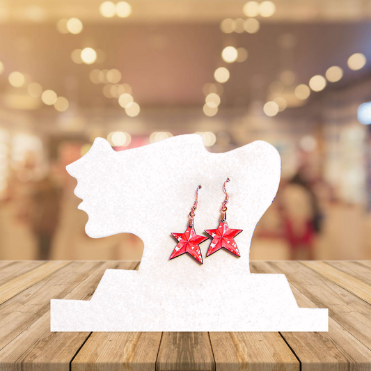 Star Shaped Sublimated Earrings 1 inch