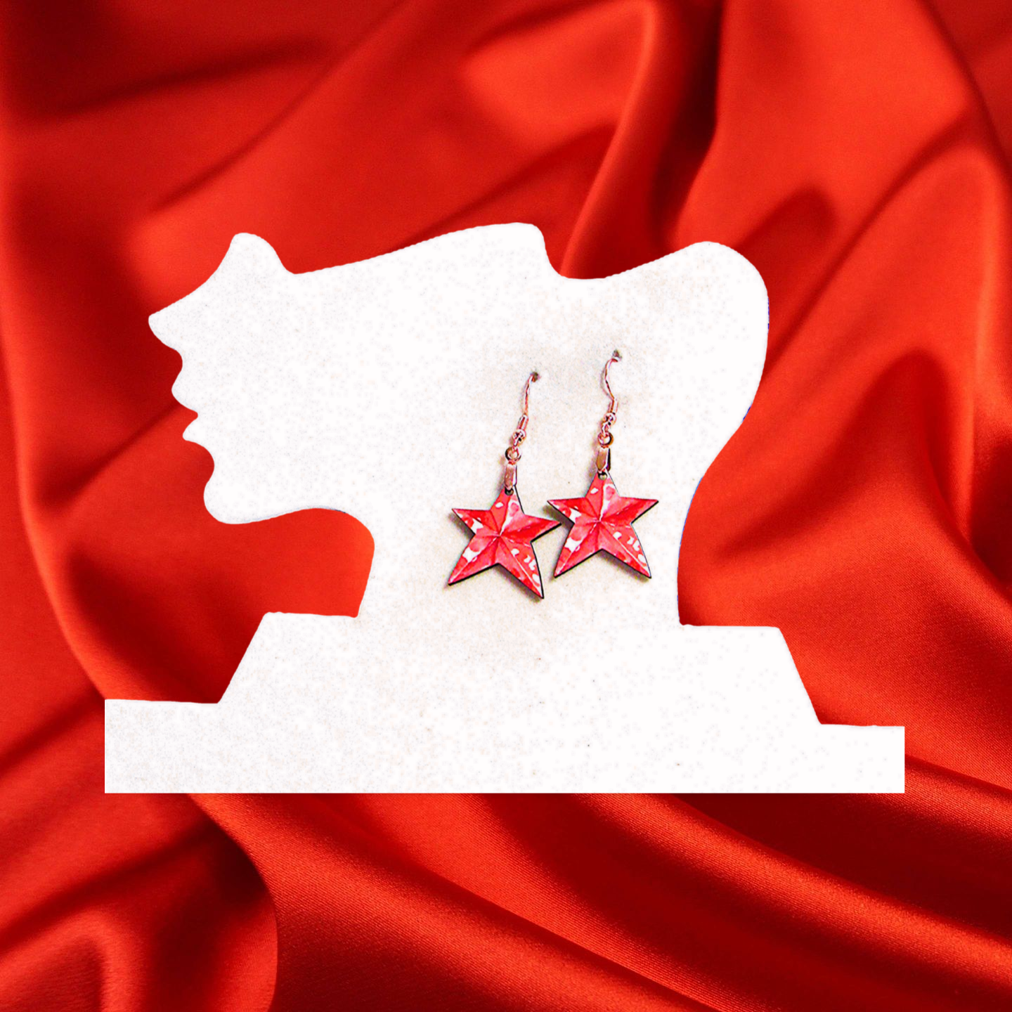 Star Shaped Sublimated Earrings 1 inch