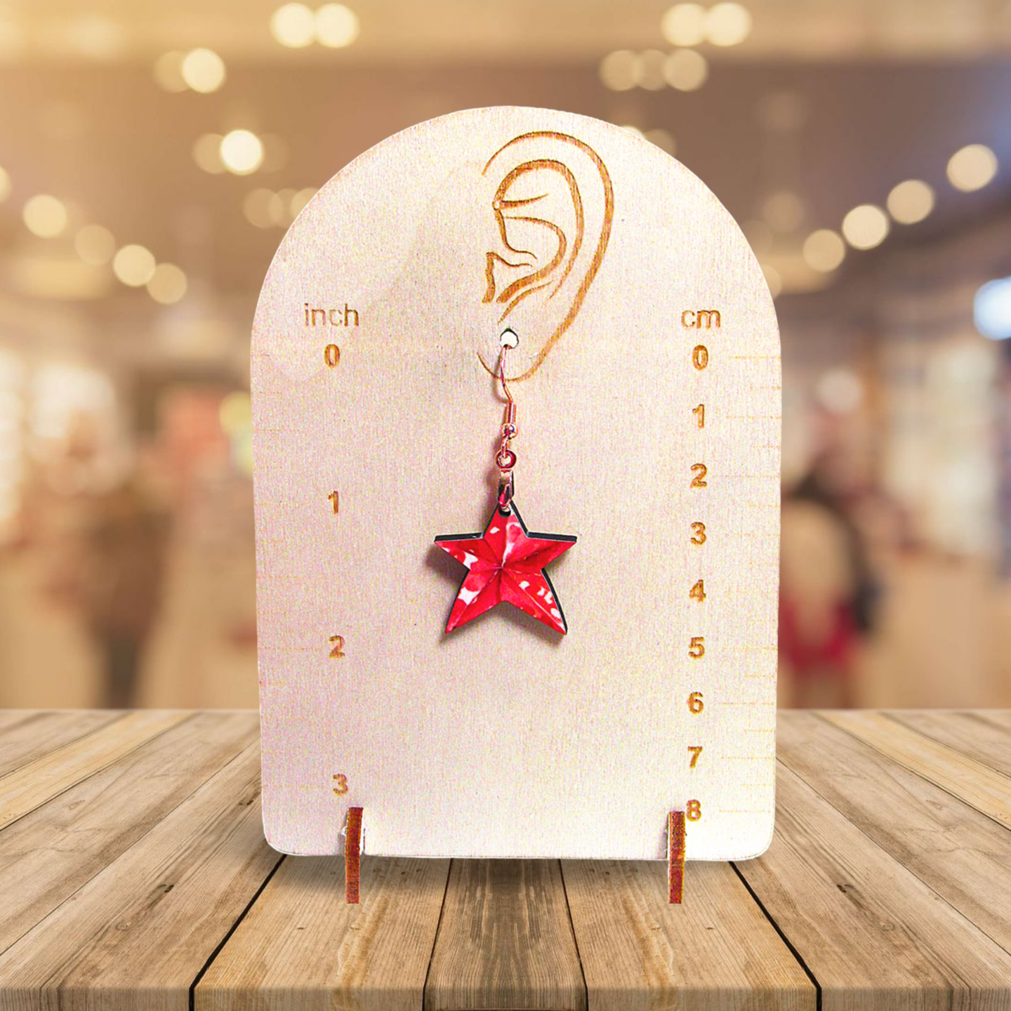 Star Shaped Sublimated Earrings 1 inch