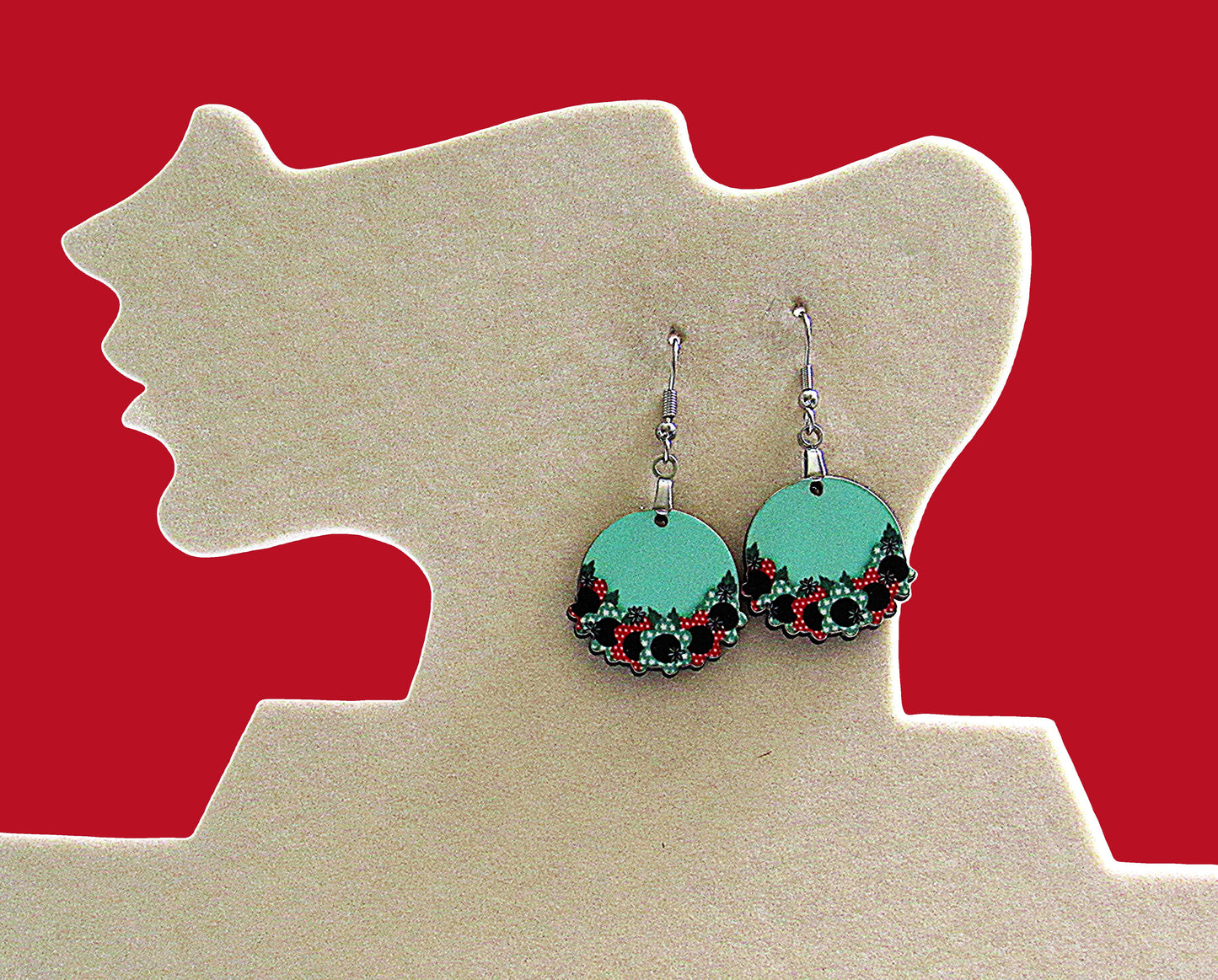 Floral Round Shaped Sublimated Earrings 1 inch