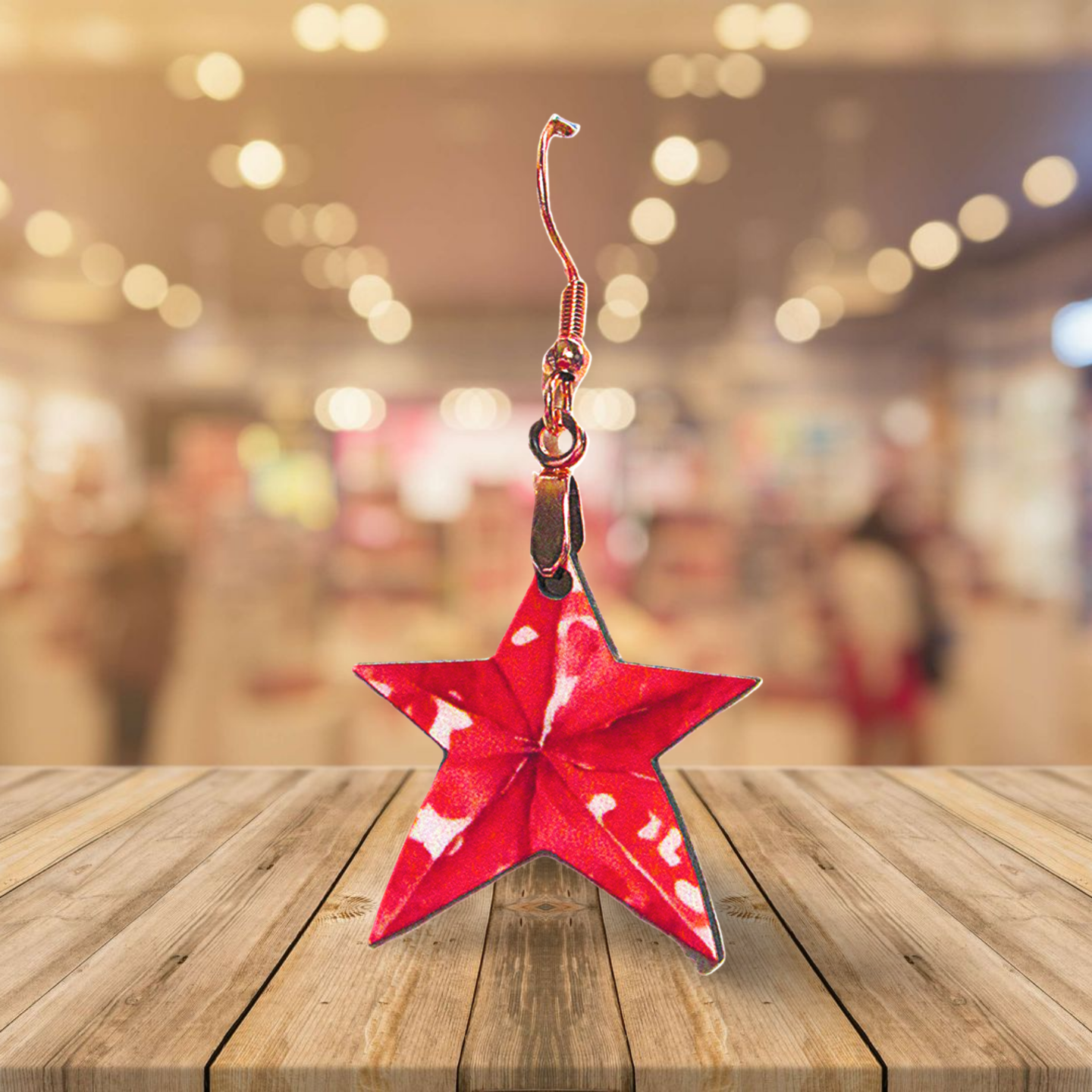 Star Shaped Sublimated Earrings 1 inch