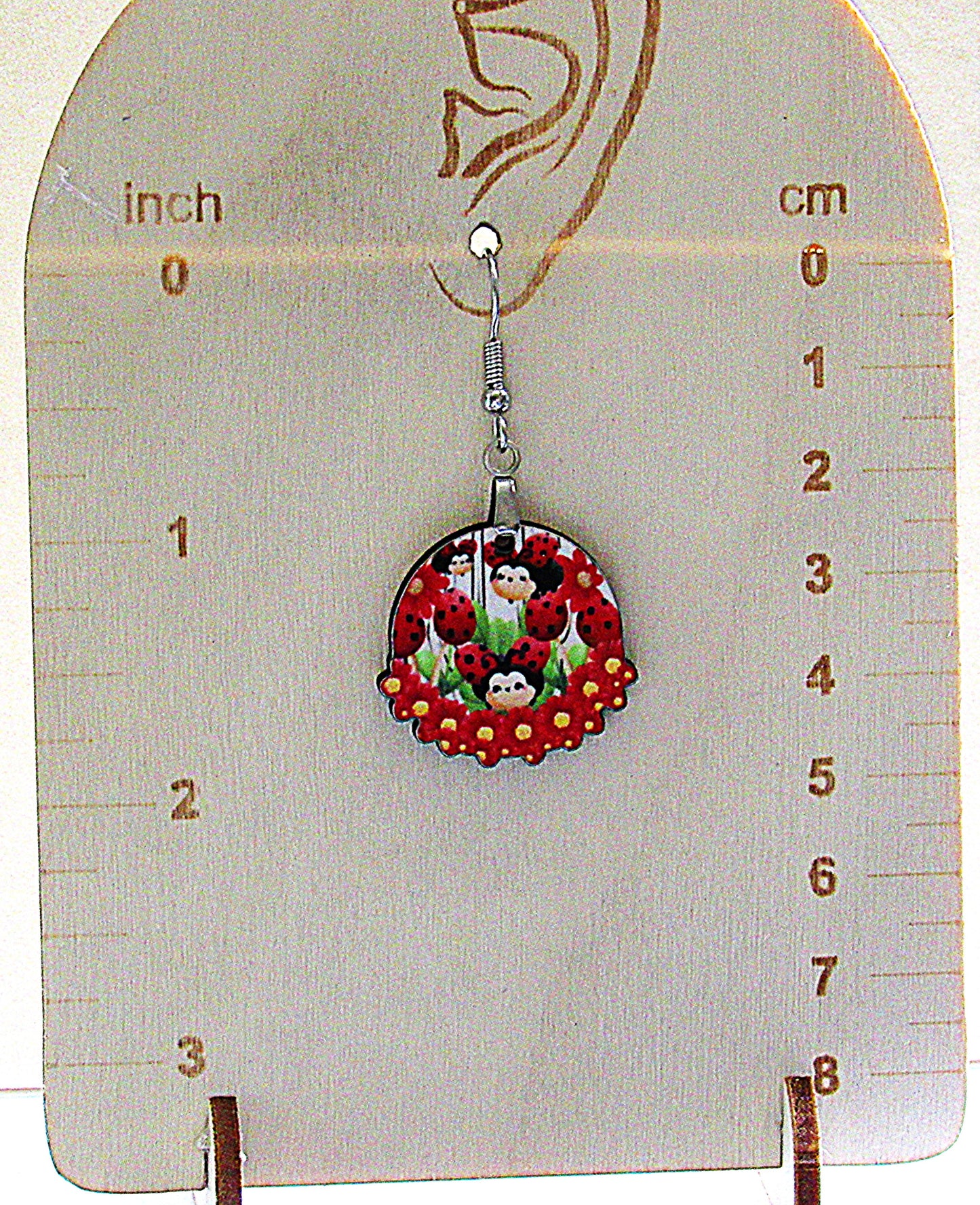 Floral Round Shaped Sublimated Earrings 1 inch