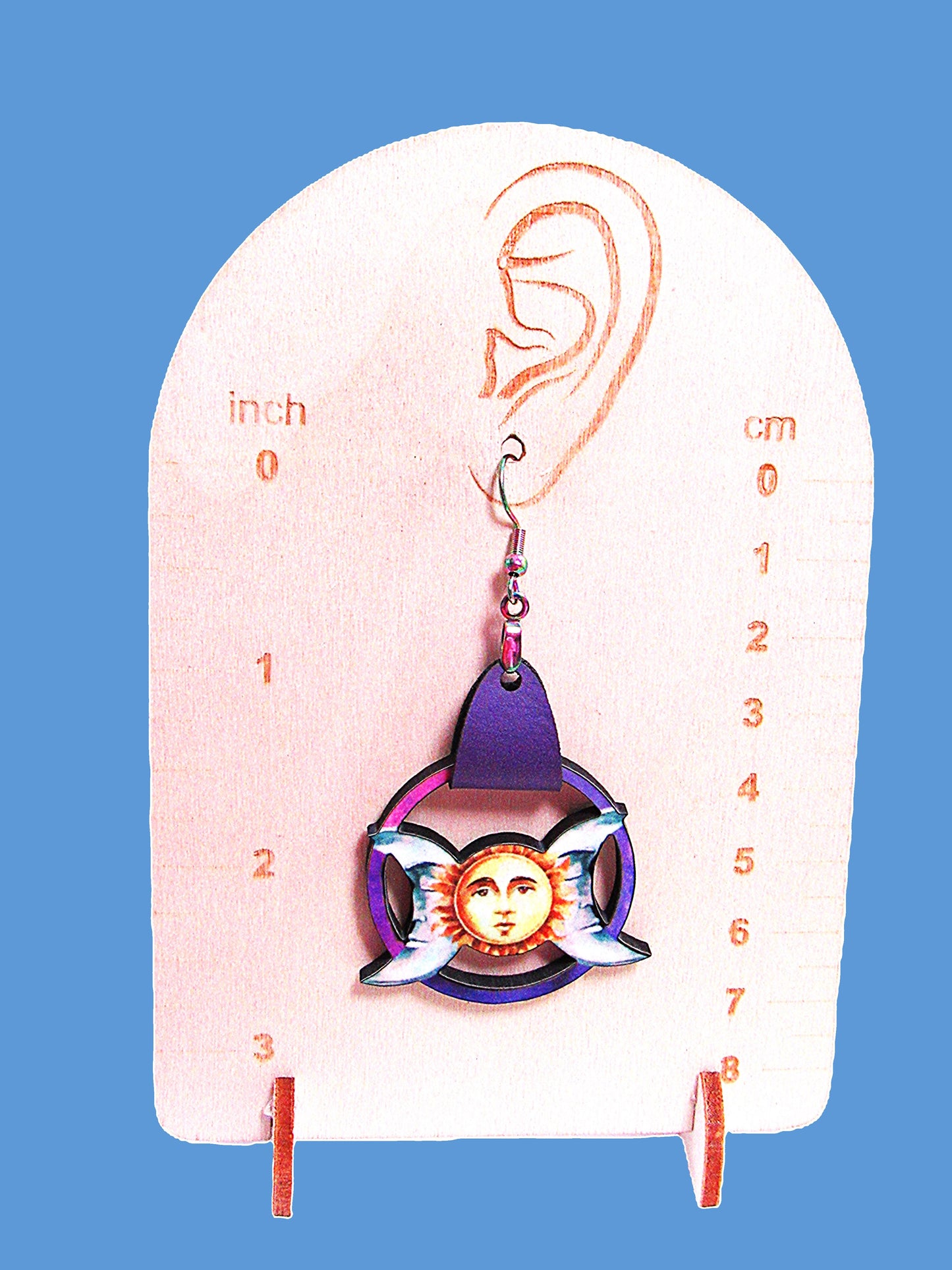 Round Celestial Shaped Sublimated Earrings