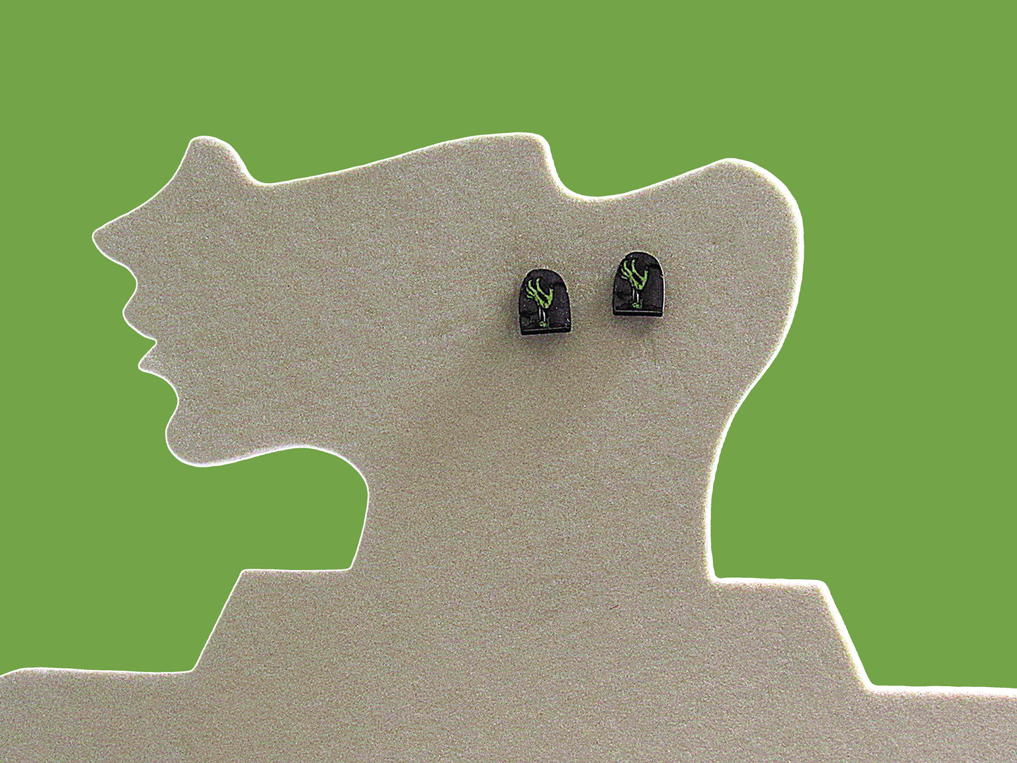 Grave Stone Shaped Sublimated Stud Earrings