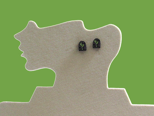 Grave Stone Shaped Sublimated Stud Earrings