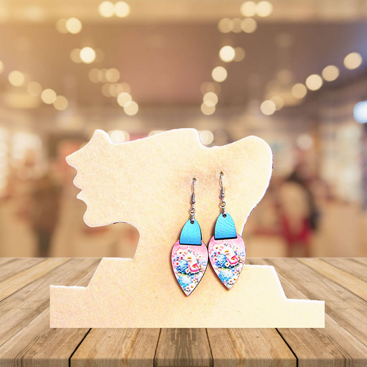 Reverse Teardrop Shaped Sublimated Earrings