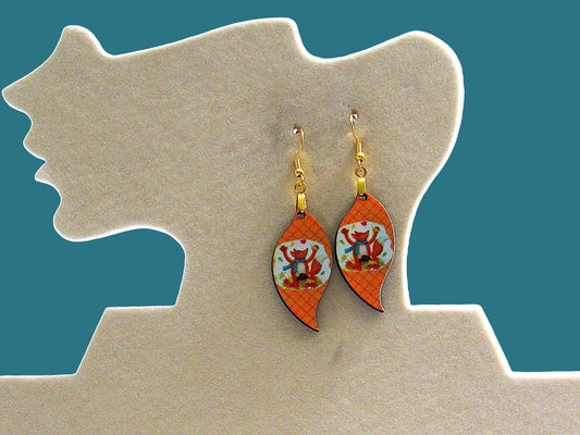 MDF-Swirl Drop Shaped Sublimated Earring 1.5 inch