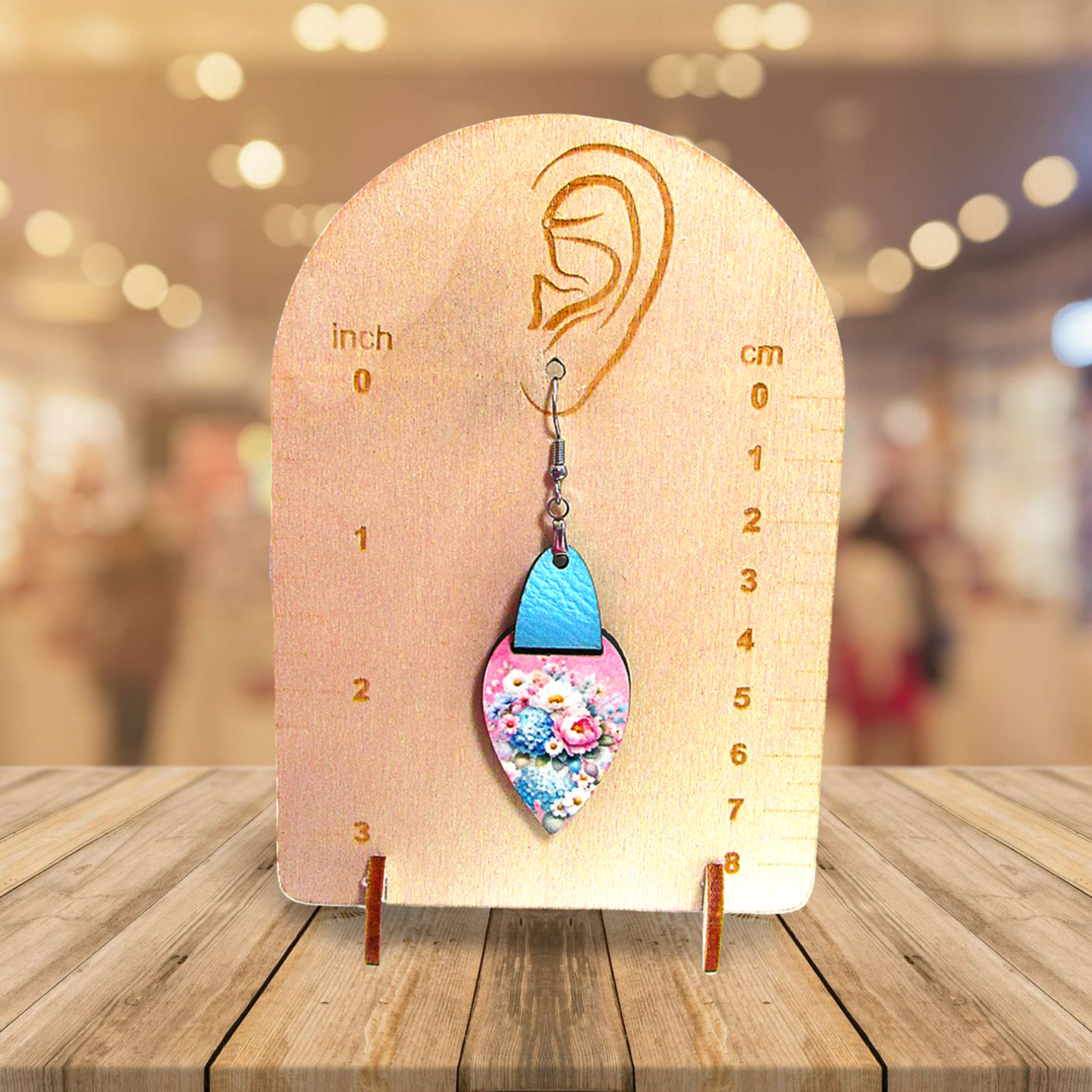 Reverse Teardrop Shaped Sublimated Earrings