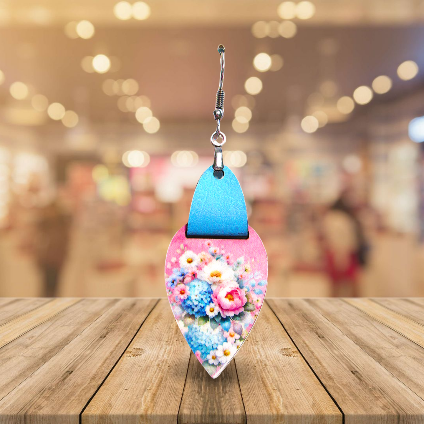 Reverse Teardrop Shaped Sublimated Earrings