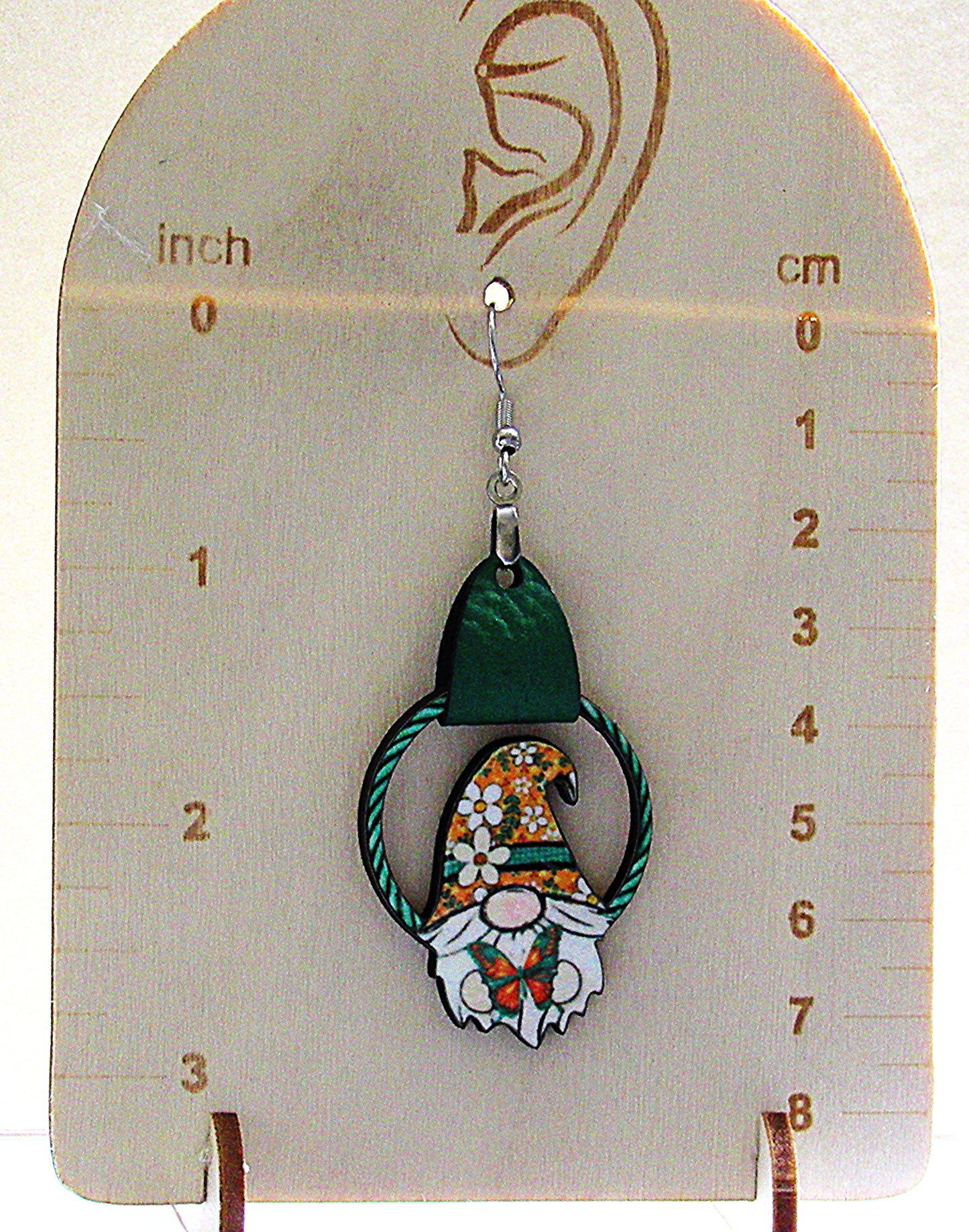 Faux Leather and MDF Gnome Sublimated Earrings