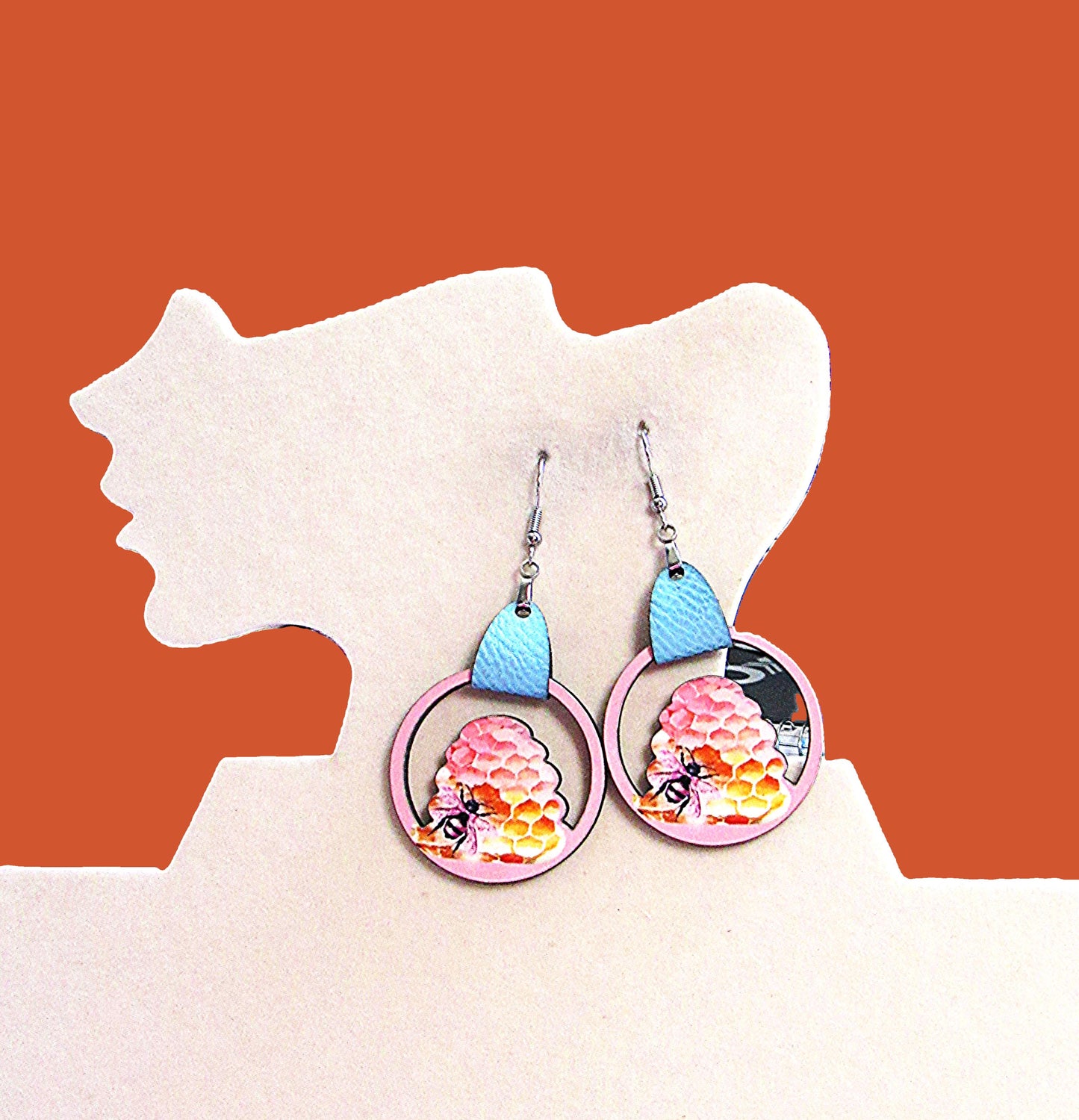 Beehive Shaped Sublimated Earrings