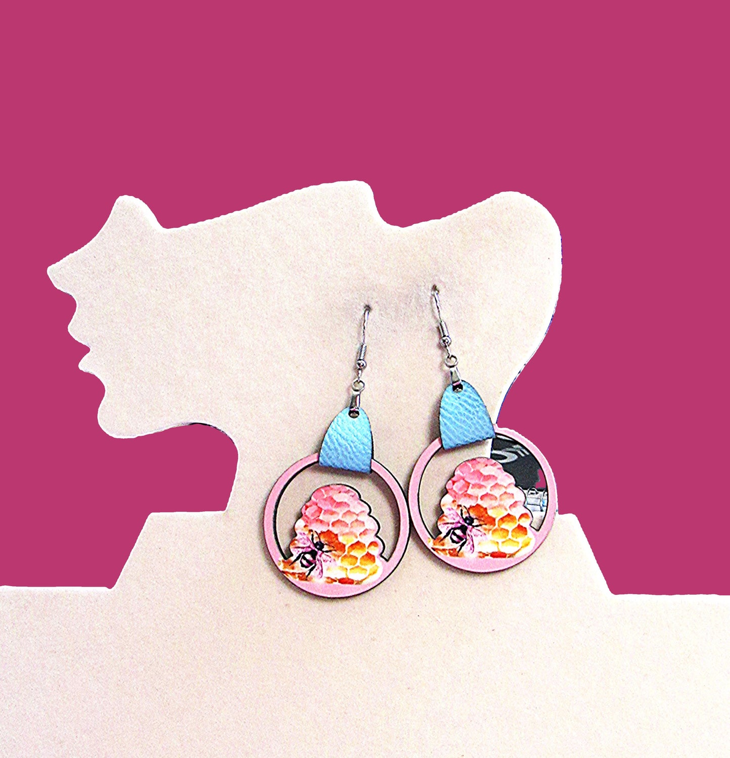 Beehive Shaped Sublimated Earrings