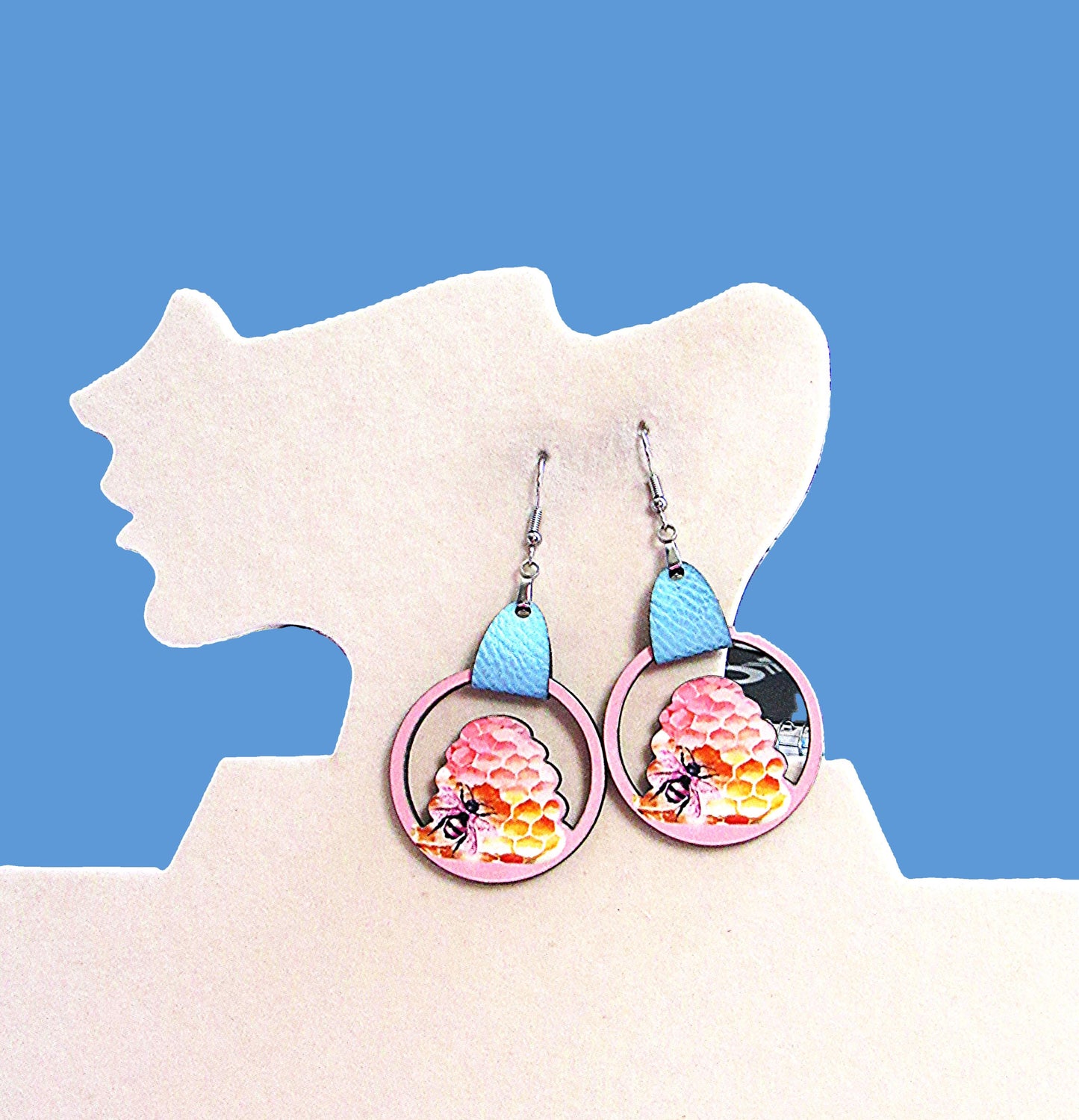 Beehive Shaped Sublimated Earrings