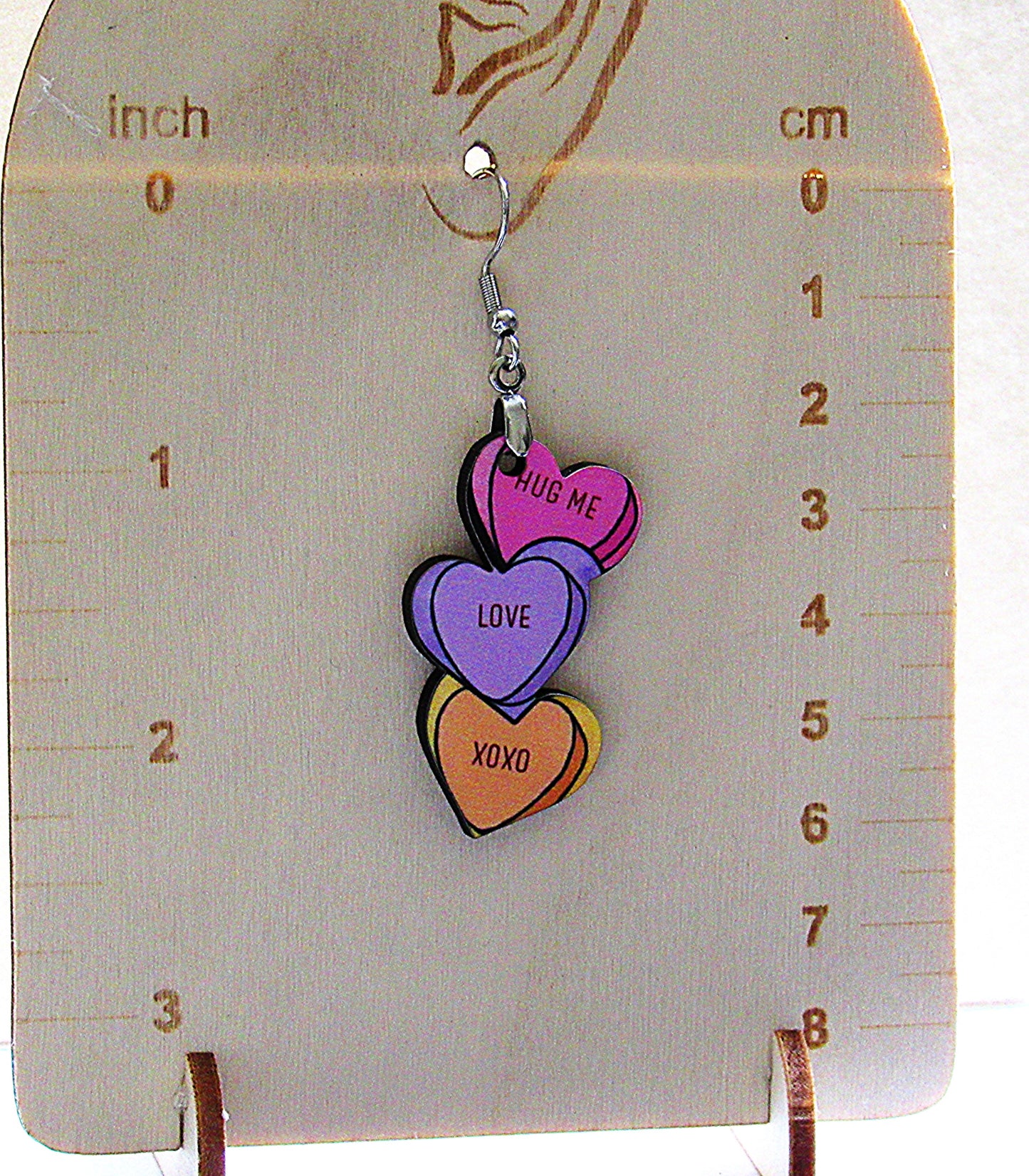 Triple Heart Shaped Sublimated Earrings