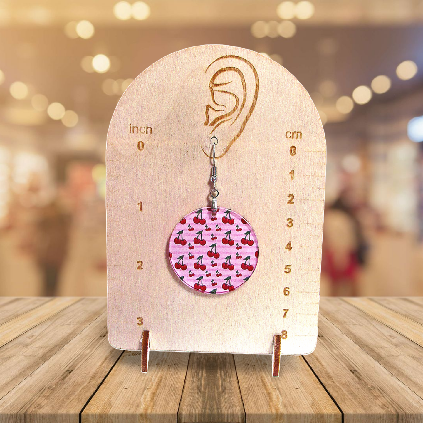 Acrylic Round Shaped Sublimated Earrings
