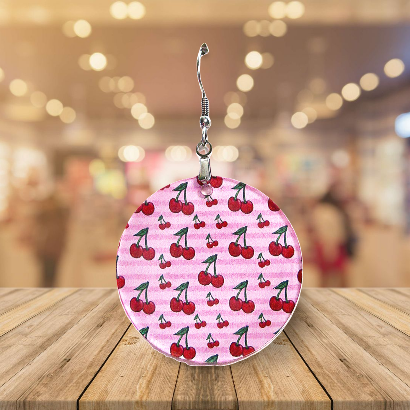 Acrylic Round Shaped Sublimated Earrings