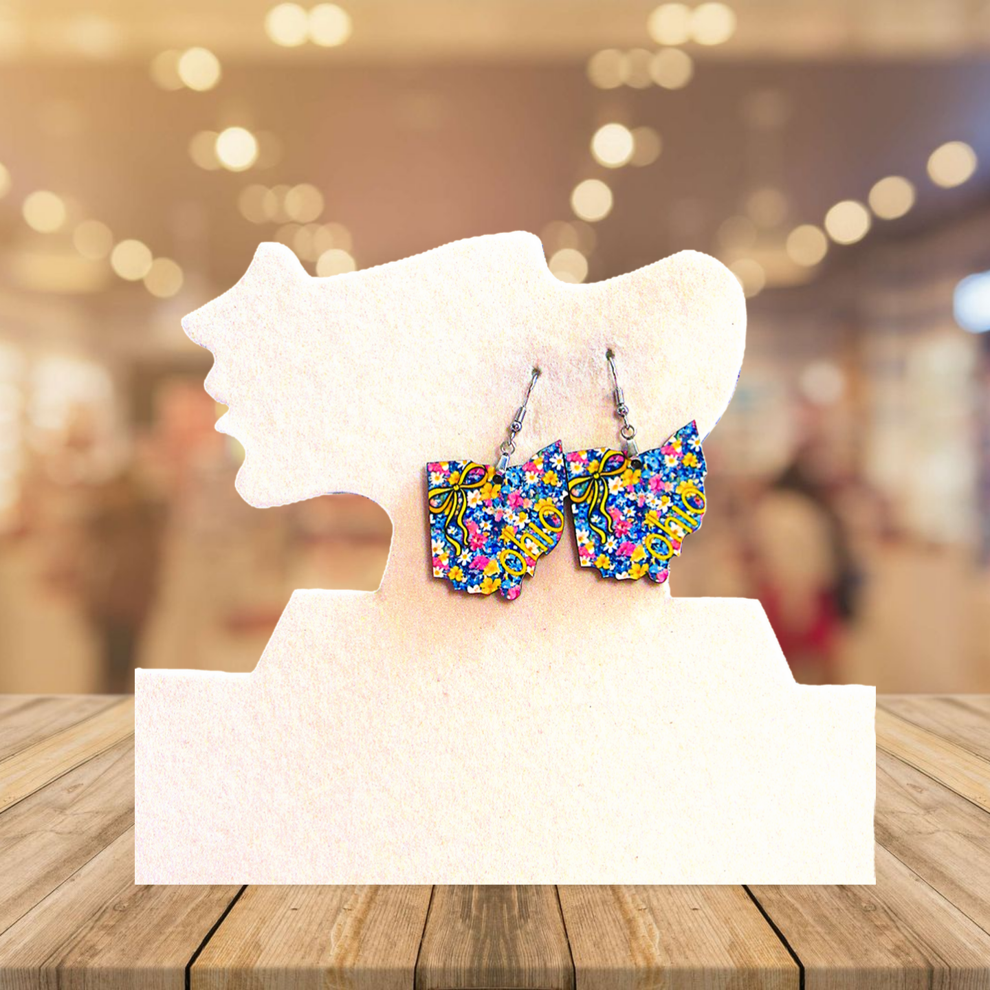 Ohio Shaped Sublimated Earrings