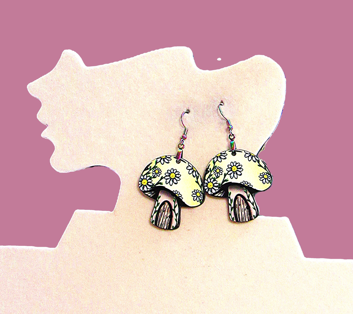 Mushroom Shaped Sublimated Earrings