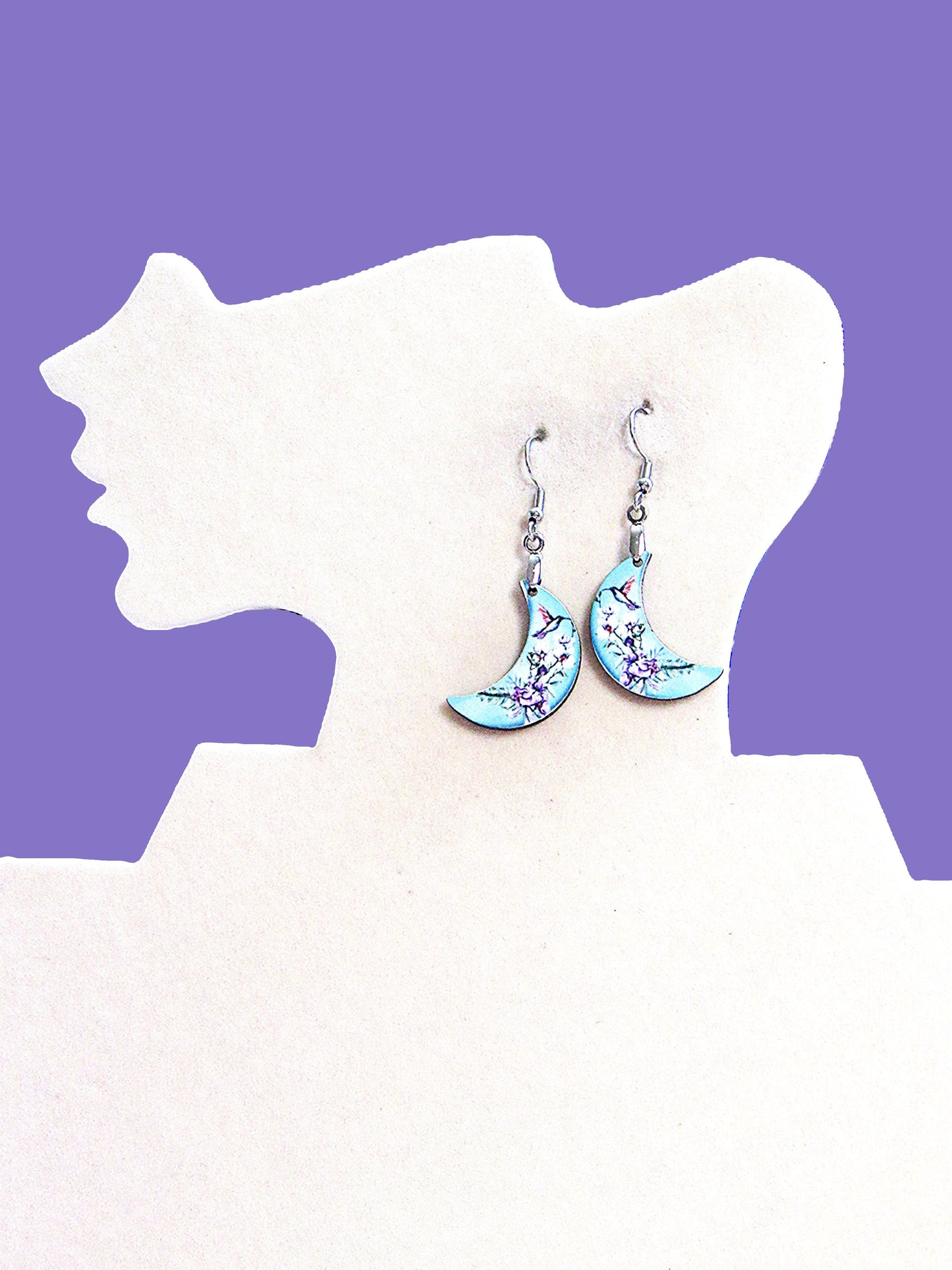 Moon Shaped Sublimated Earrings 1 inch