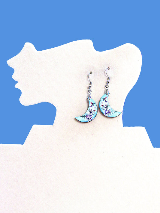 Moon Shaped Sublimated Earrings 1 inch