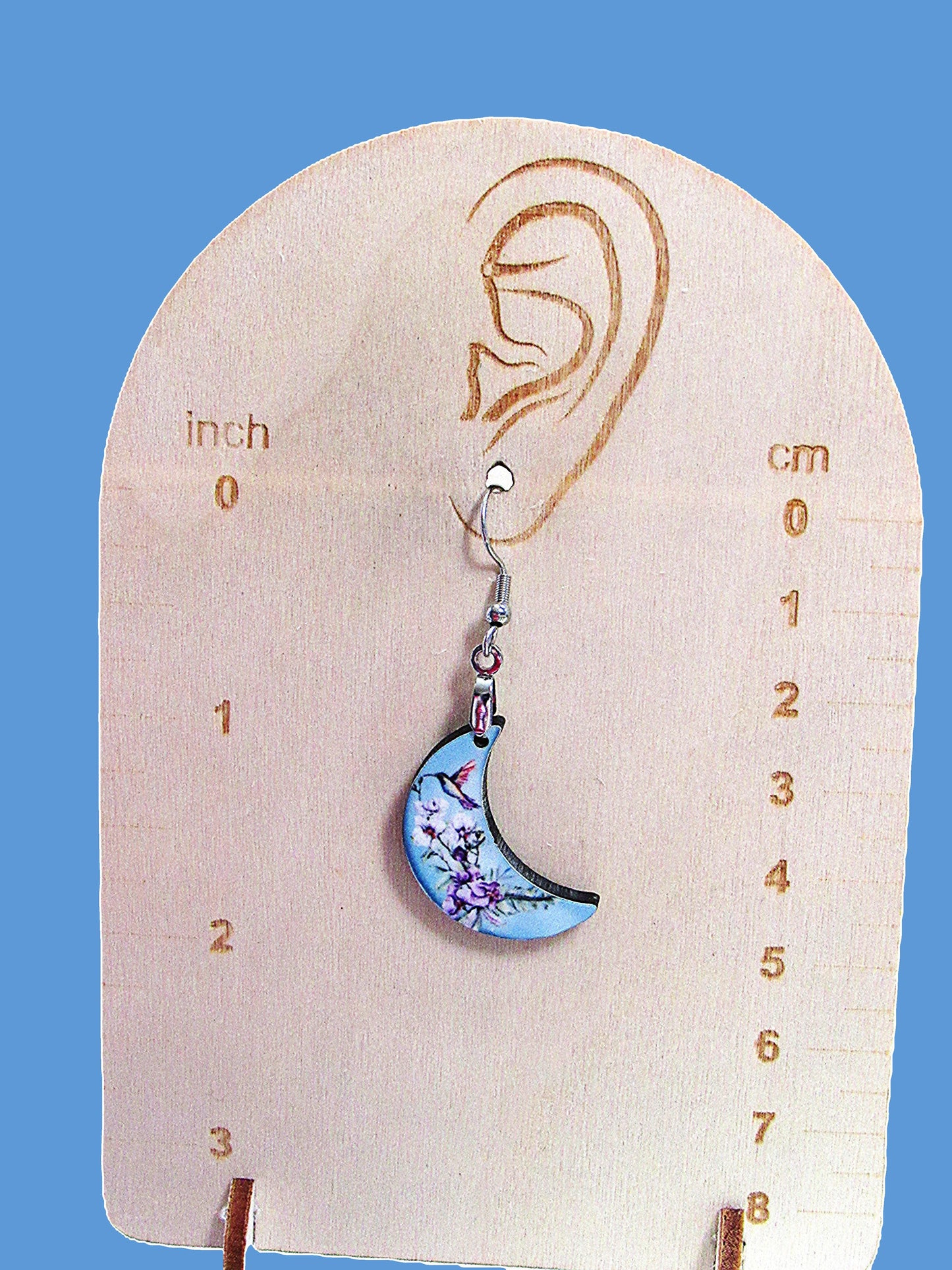 Moon Shaped Sublimated Earrings 1 inch