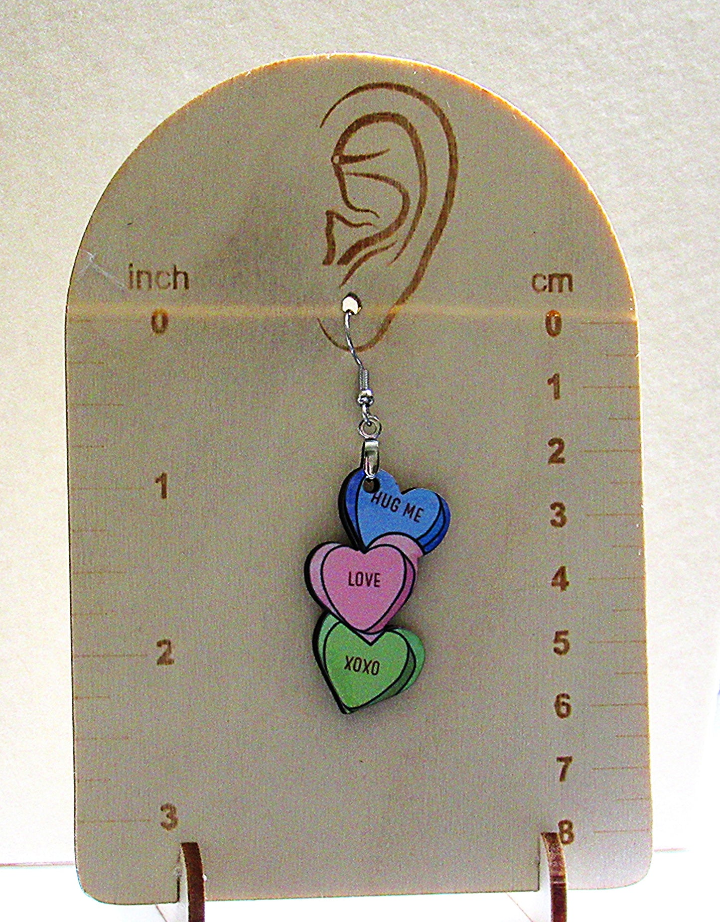 Triple Heart Shaped Sublimated Earrings