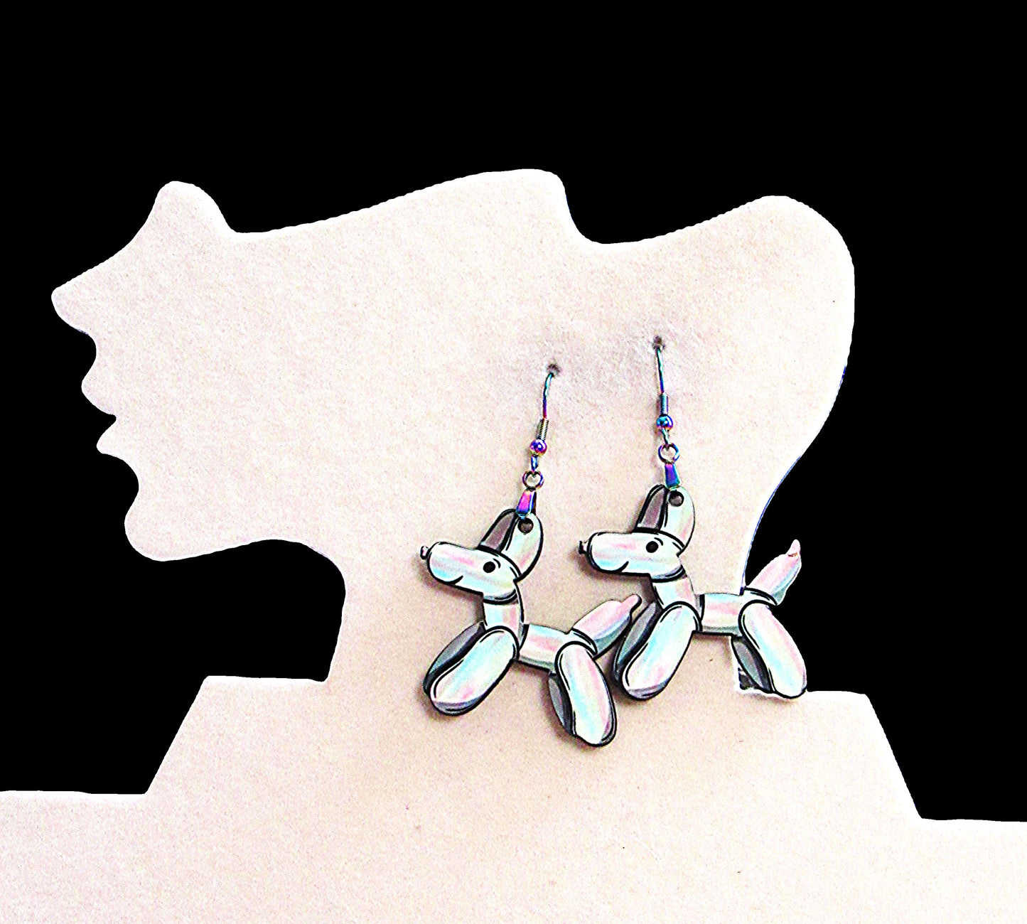 Dog Balloon Shaped Sublimated Earrings 1.5 inch