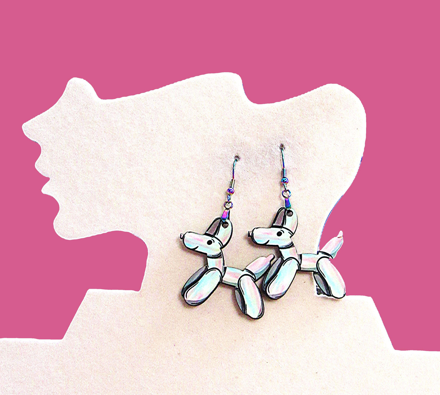 Dog Balloon Shaped Sublimated Earrings 1.5 inch